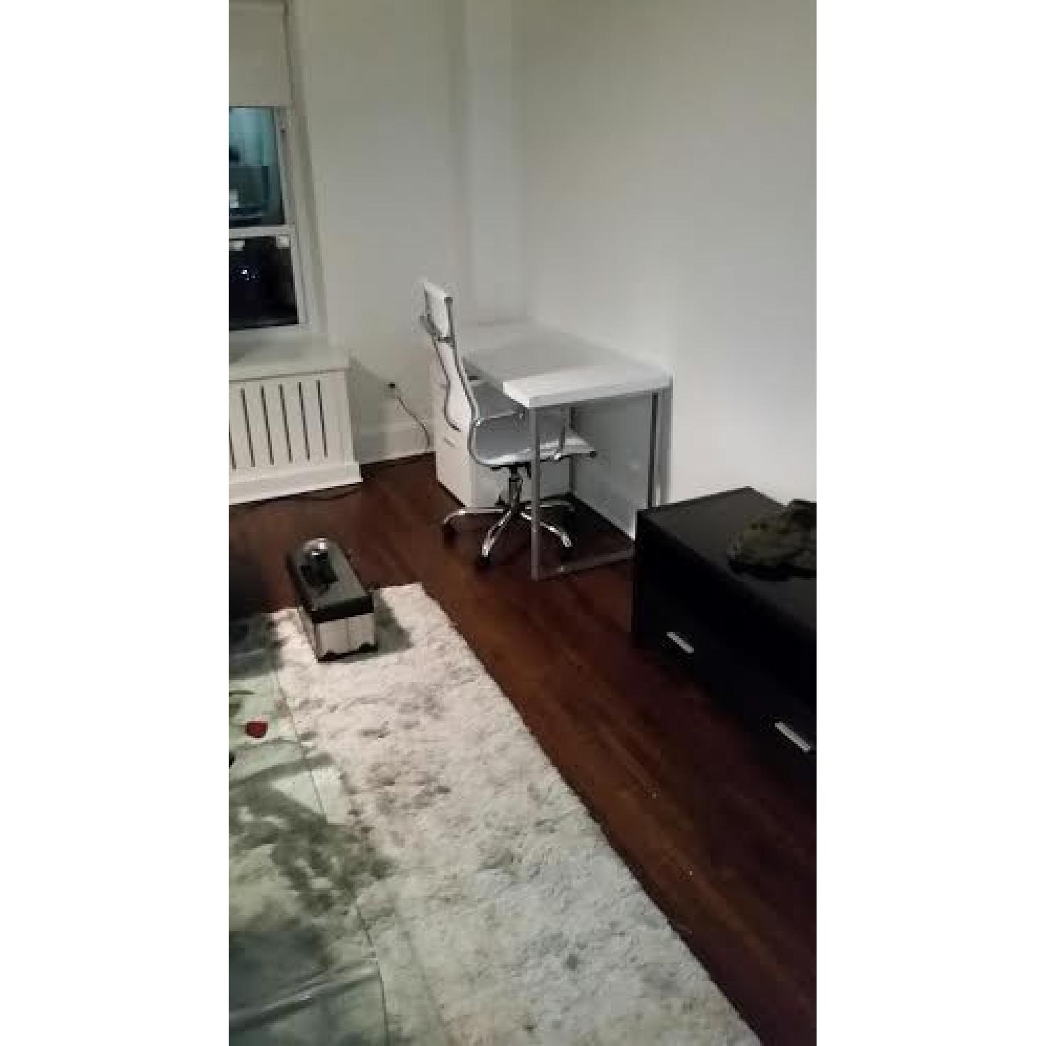 White Leatherette Office Chair - image-1