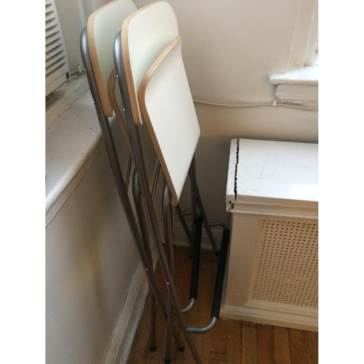 Ikea Franklin Foldable Bar Stool w/ Backrest - Pair - image-1