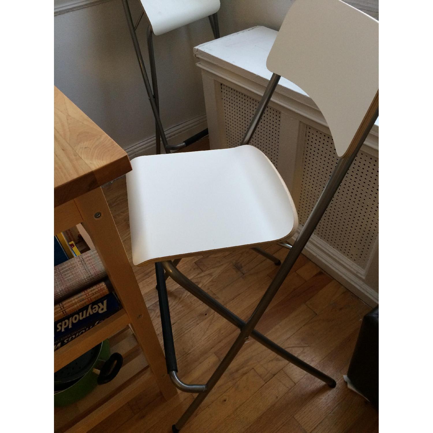 Ikea Franklin Foldable Bar Stool w/ Backrest - Pair - image-2