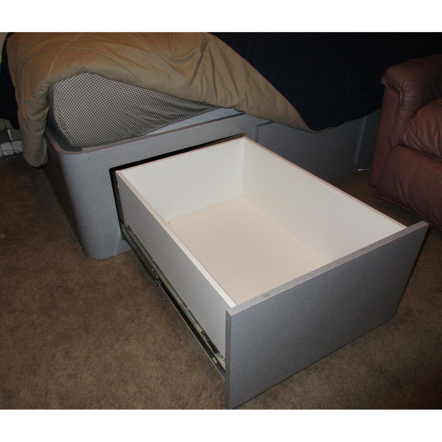 Twin Captain's Bed w/ 3 Pullout Drawers & Storage Headboard - image-3