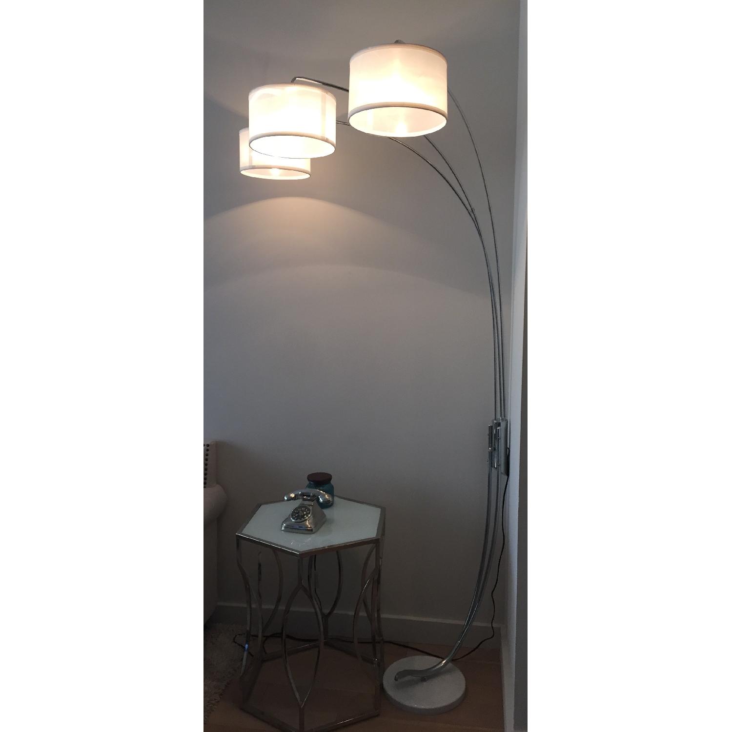 Modern 3-Light Chrome Metal Arch Floor Lamp - image-1