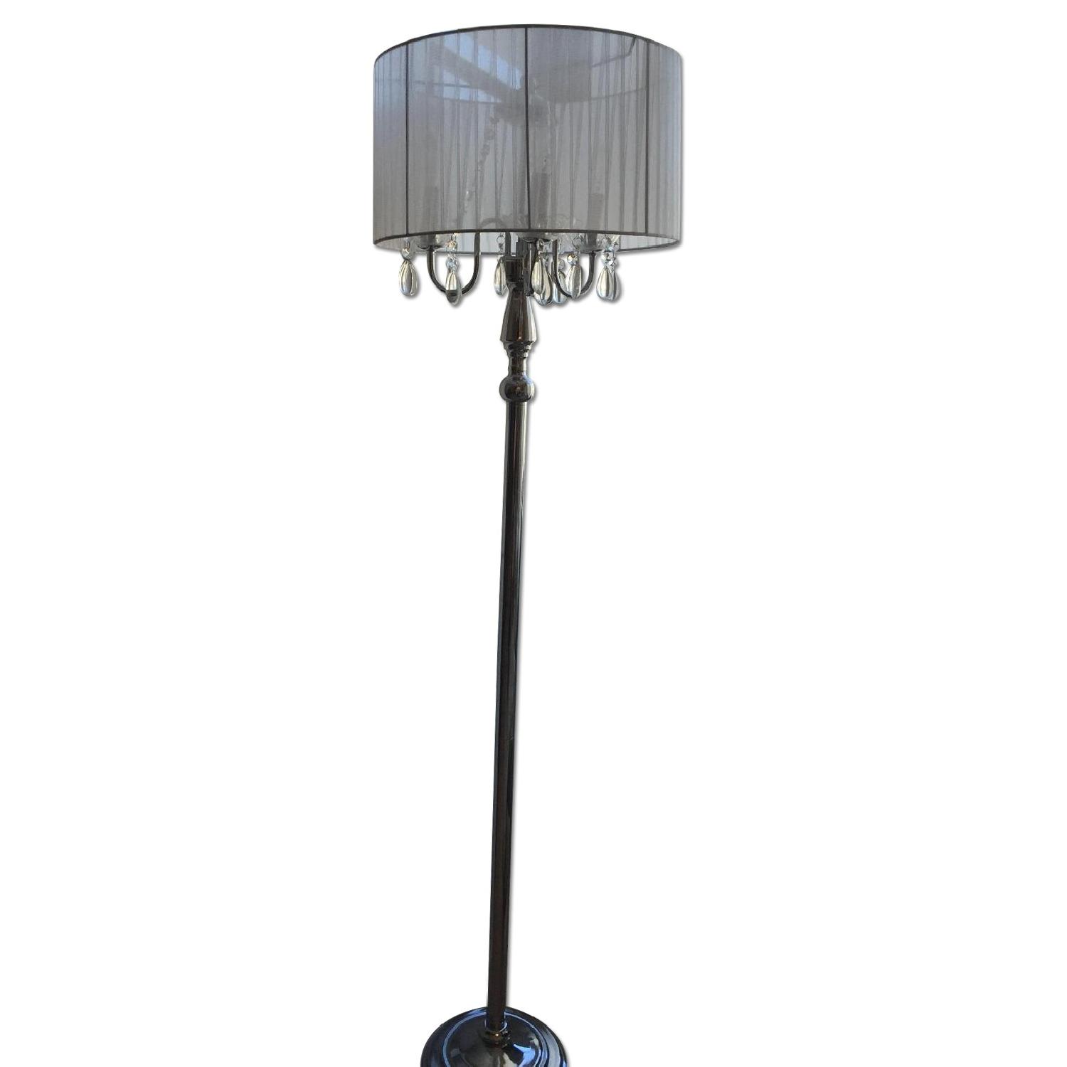 Sheer Shade Floor Lamp w/ Hanging Crystals - image-0
