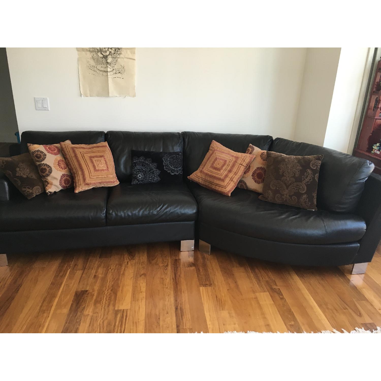 Black Leather sofa - image-2