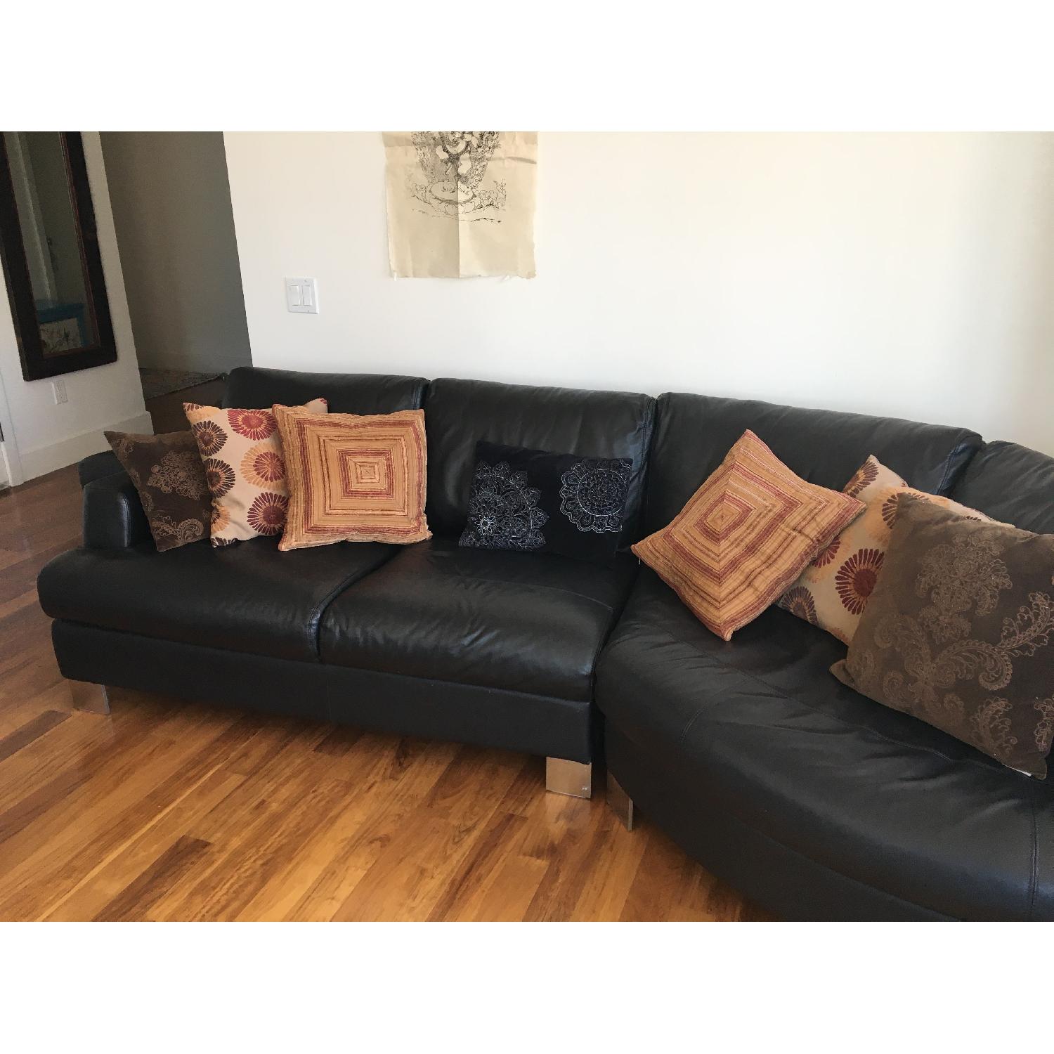 Black Leather sofa - image-3