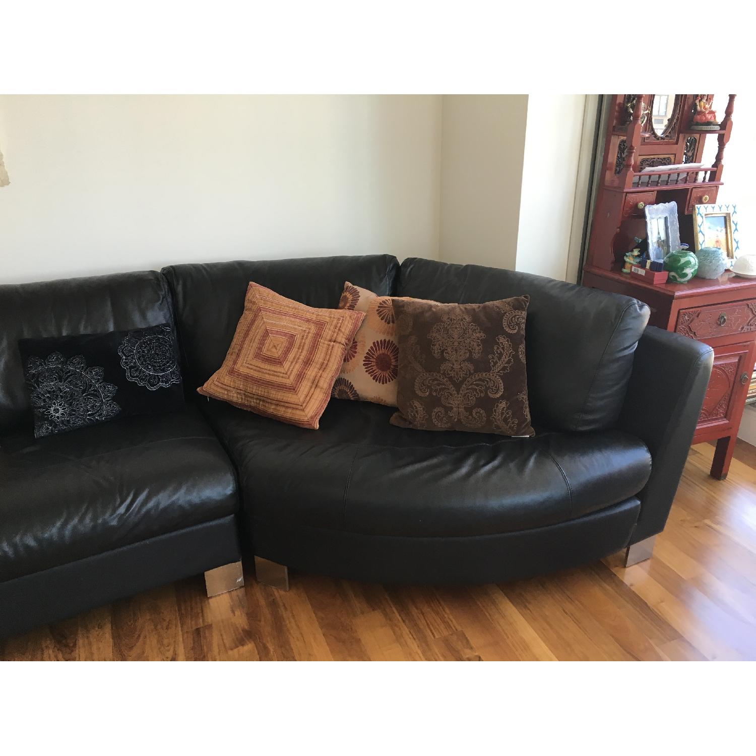 Black Leather sofa - image-4