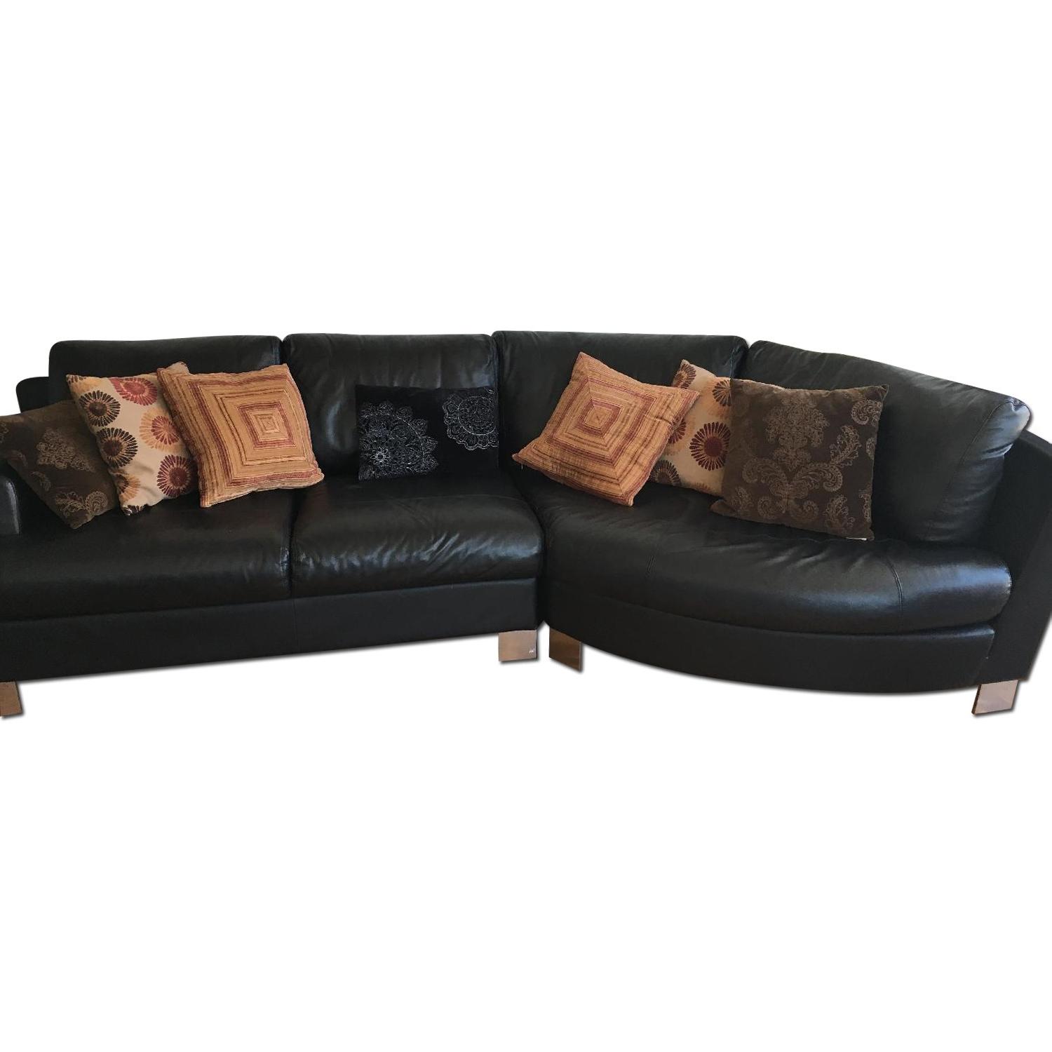 Black Leather sofa - image-0