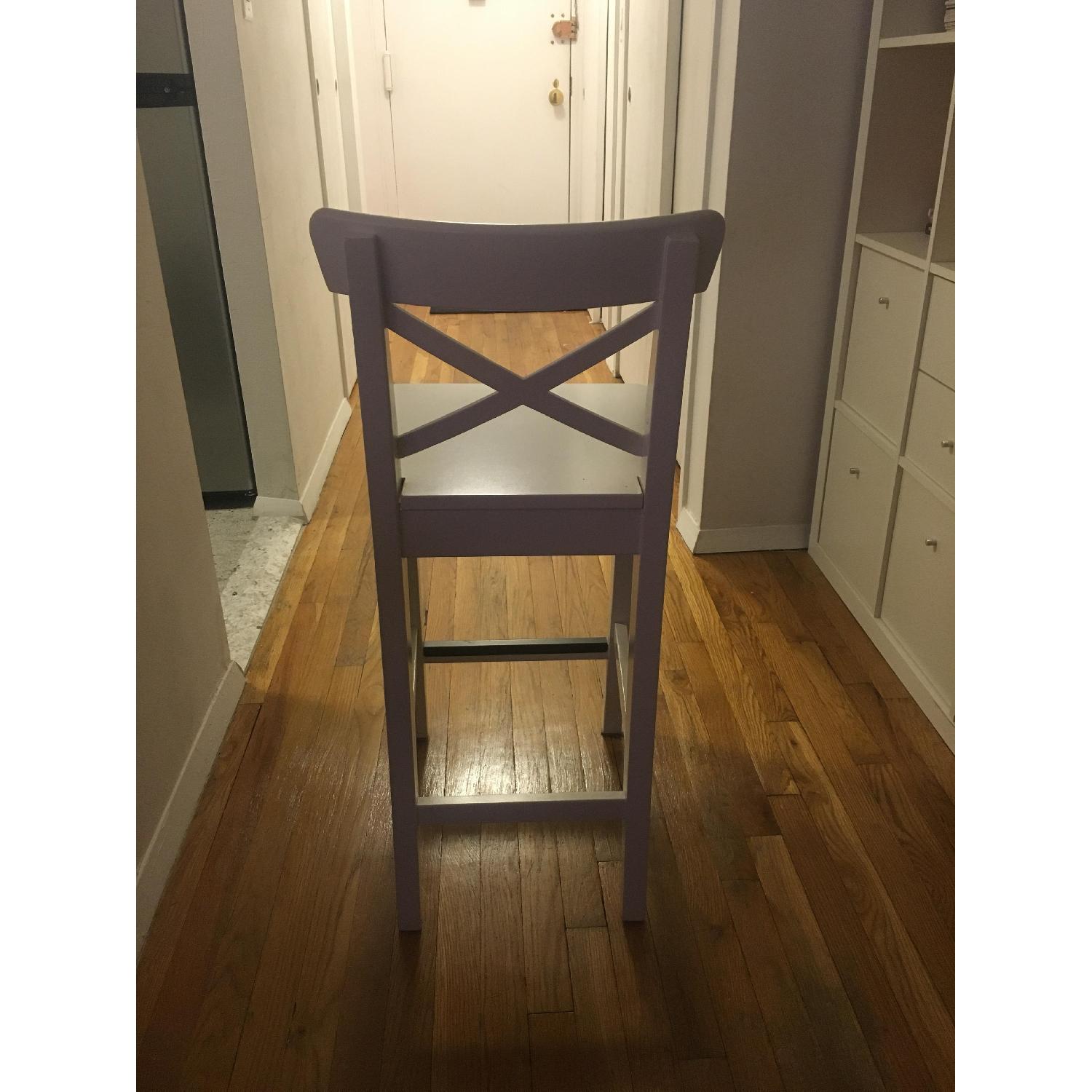 Ikea Ingolf Bar Stool w/ Backrest in White - 4 Available - image-3
