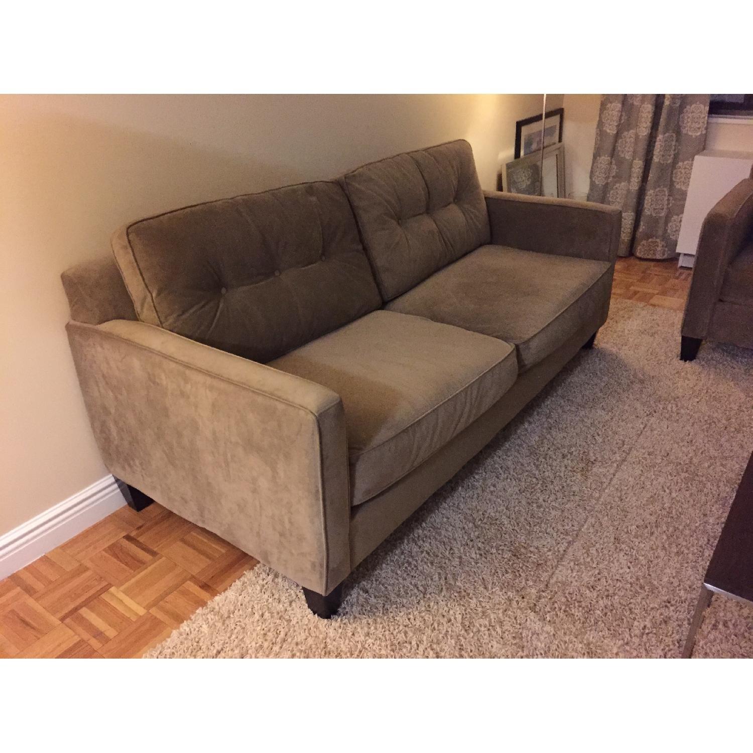 Raymour & Flanigan Microfiber Sofa - image-1