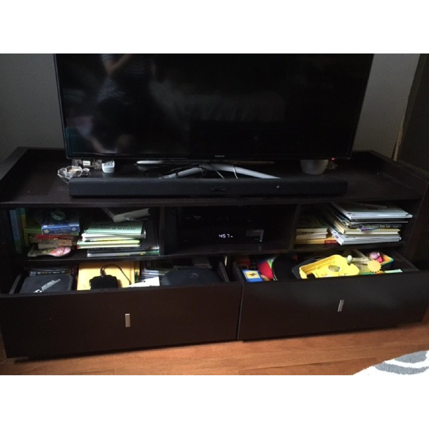 TV Stand w/ Three Cubbies & 2 Drawers - image-1