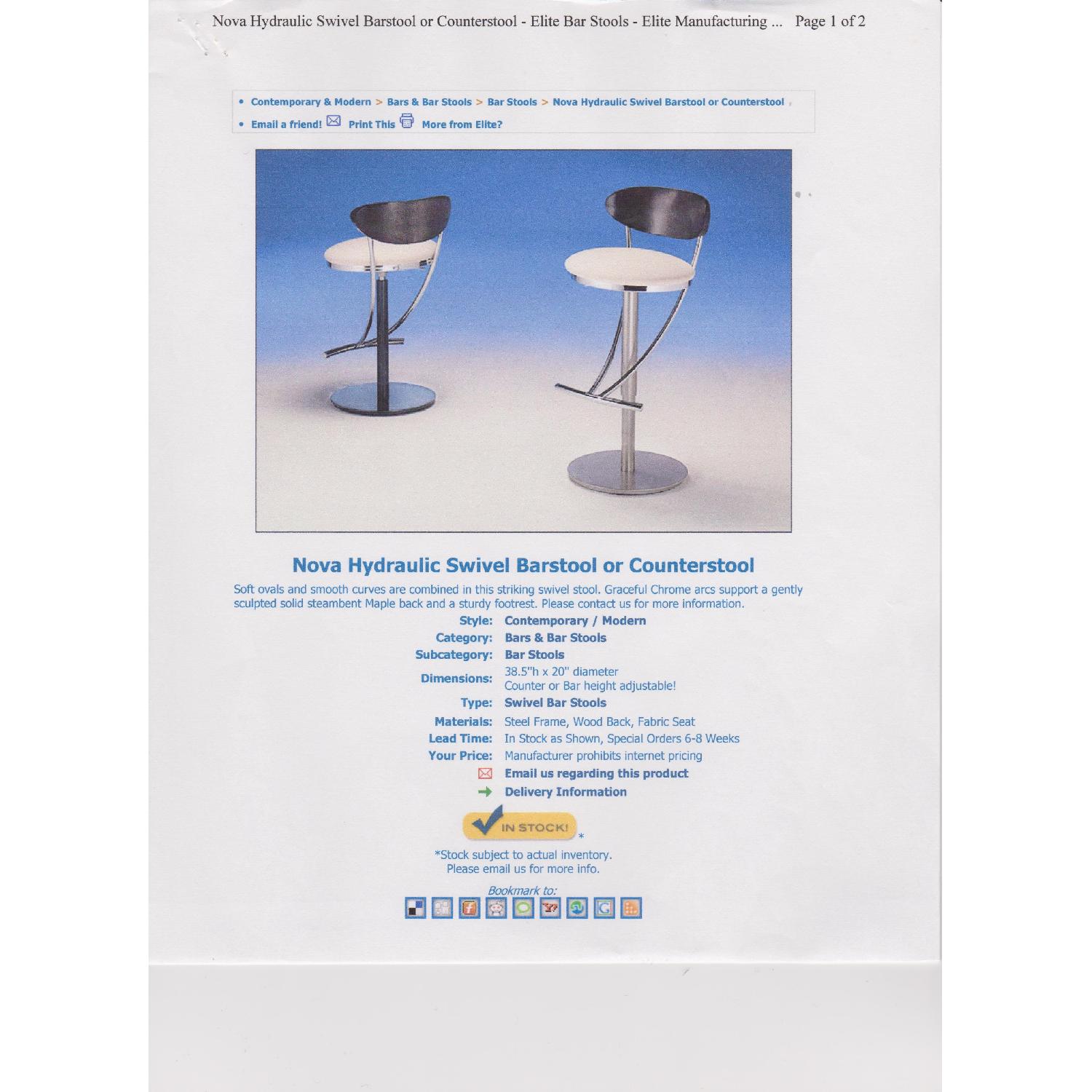 Jensen Lewis Hydraulic Swivel Bar Stools - Set of 3 - image-7