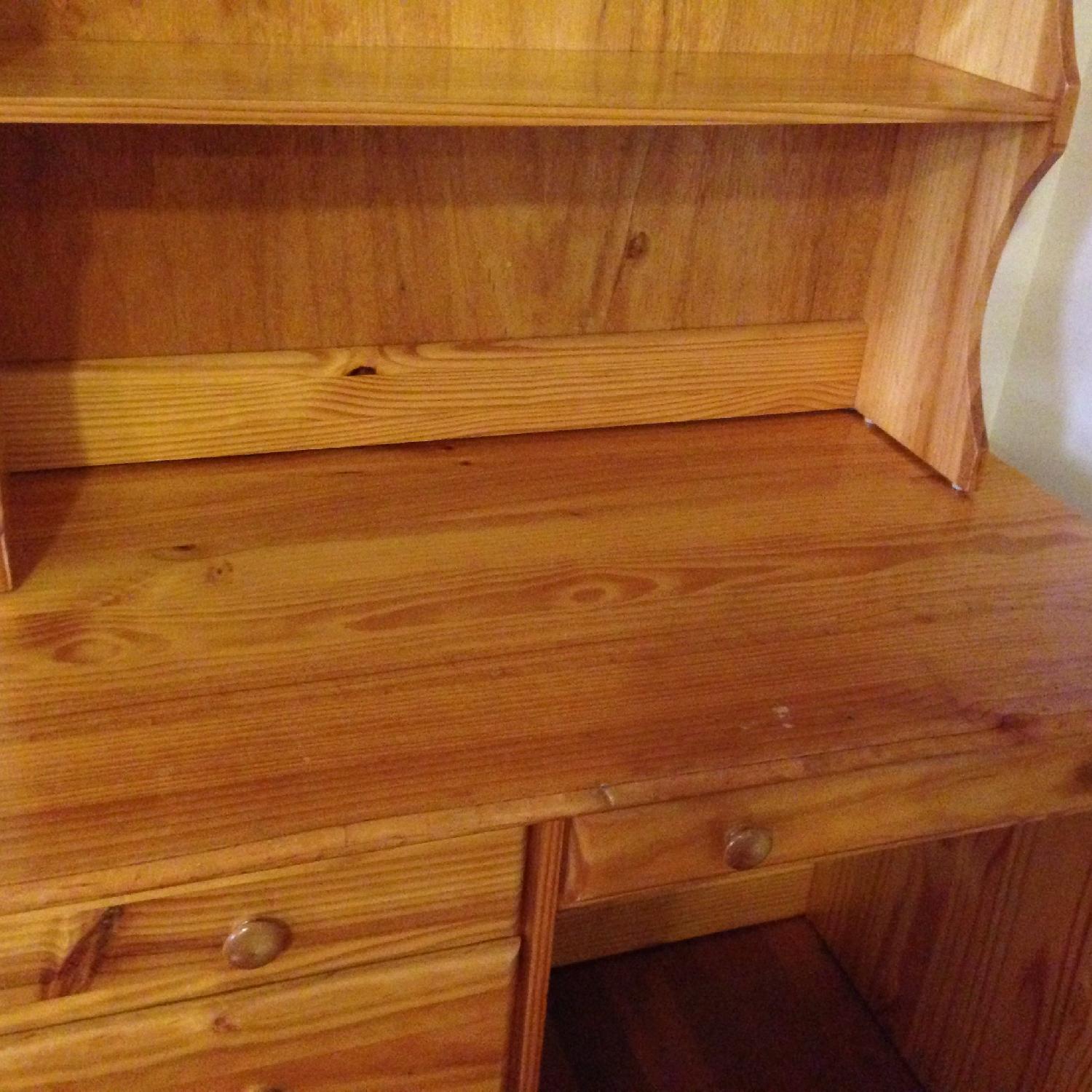 Hand Crafted Solid Wood Desk & Shelf - image-3