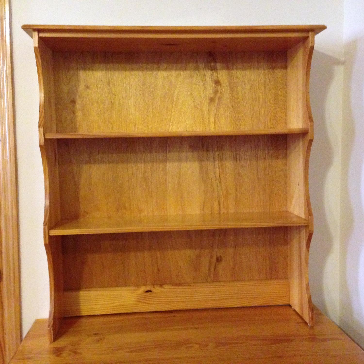 Hand Crafted Solid Wood Desk & Shelf - image-6