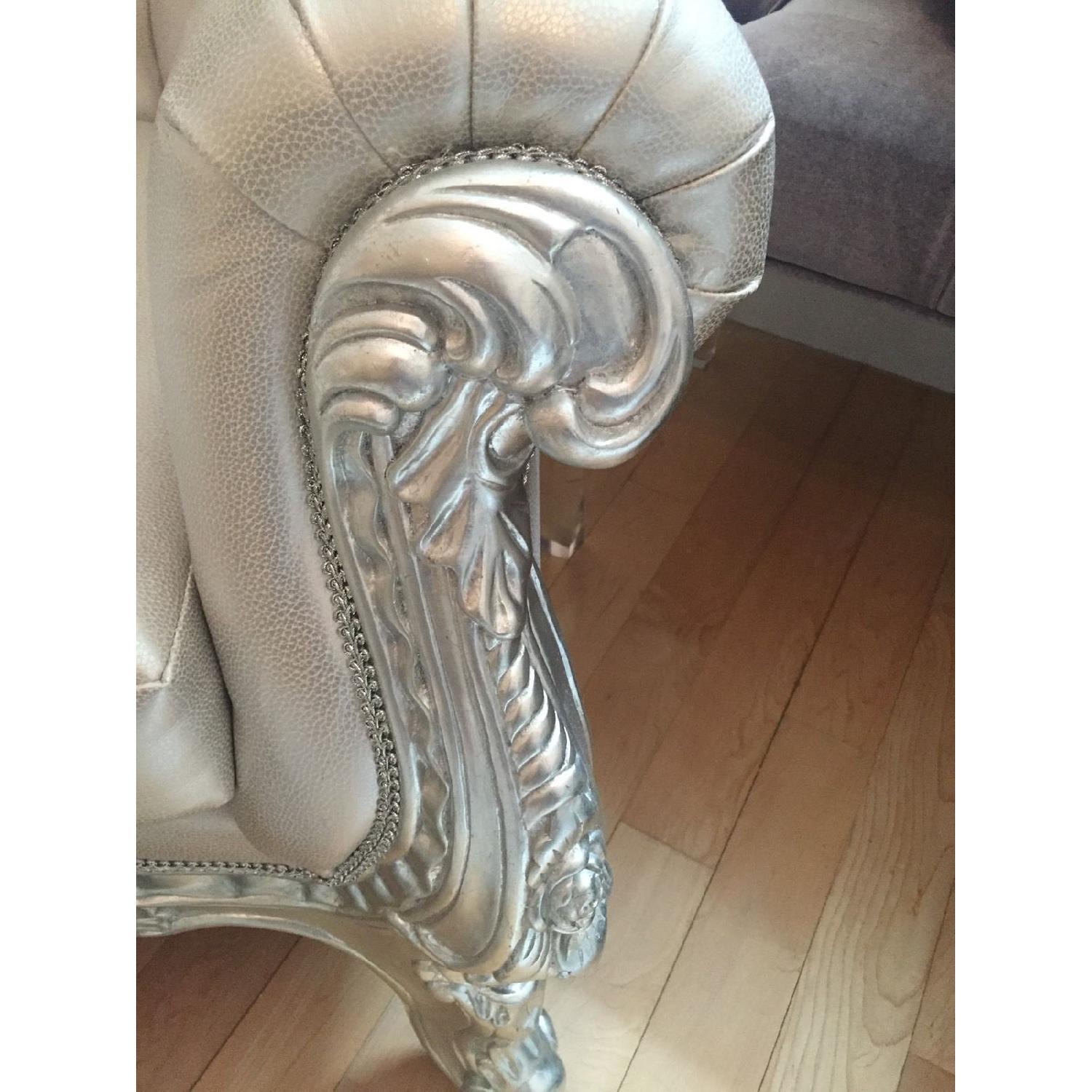 ACME Baroque Style Silver Accent Throne Chair w/ Tufted Back - image-1