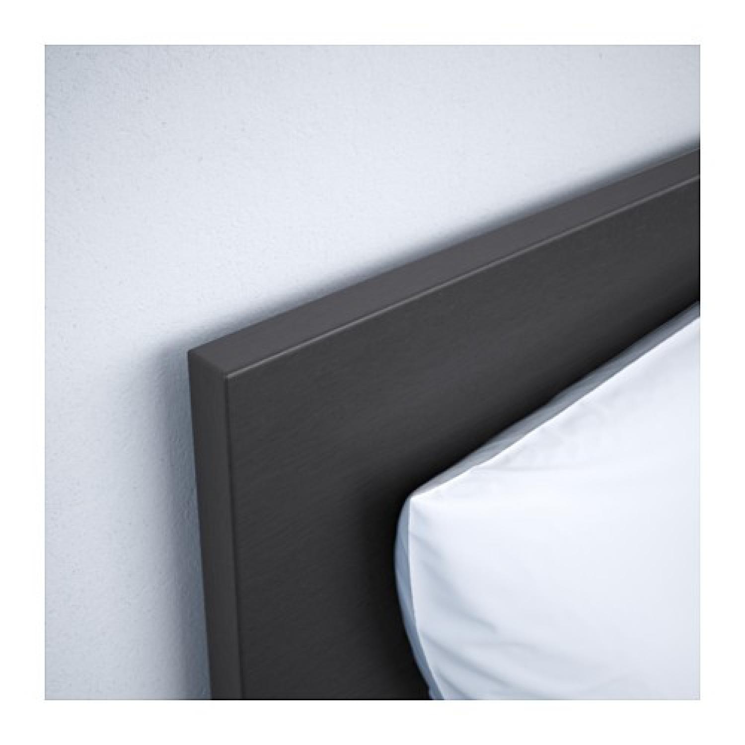 Ikea Malm High Bed Frame w/ Slats in Black-Brown - image-2