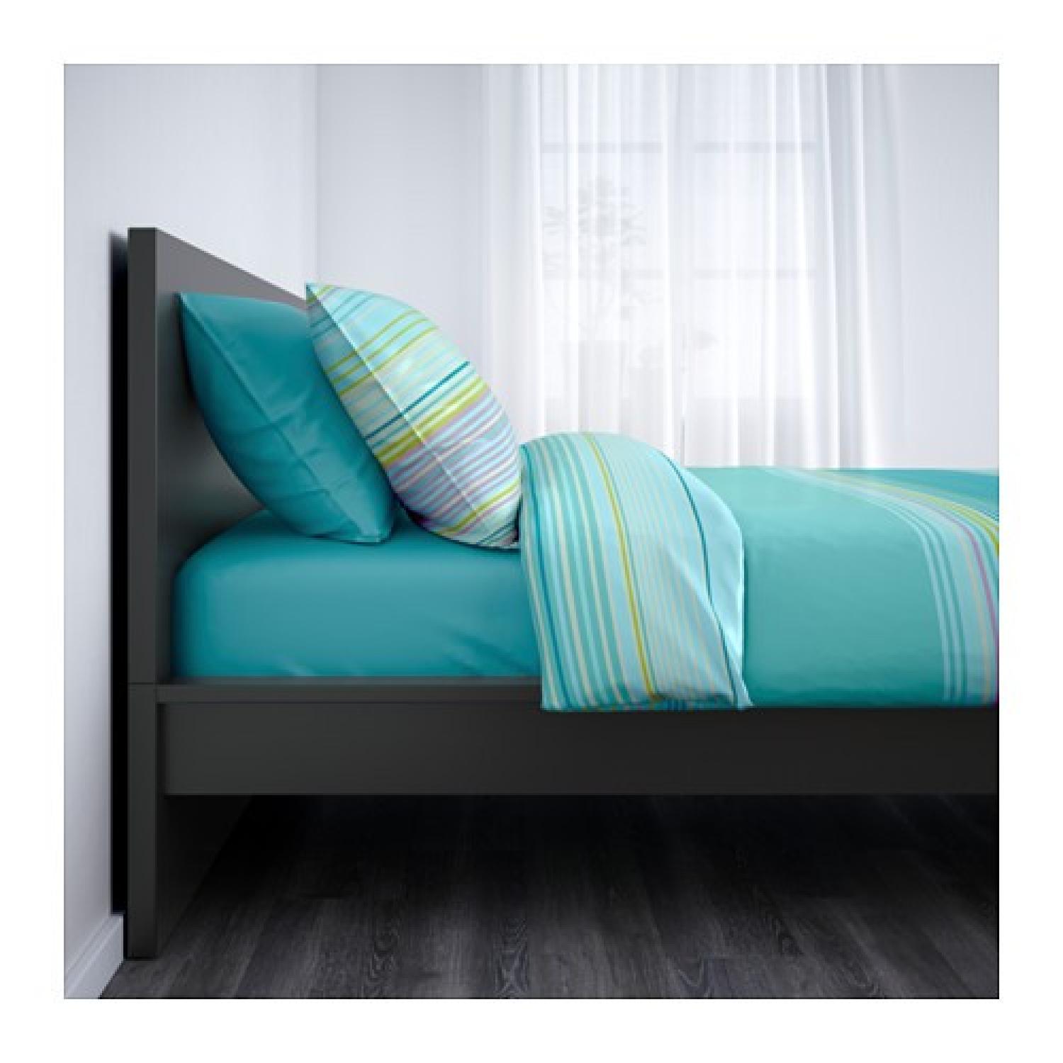 Ikea Malm High Bed Frame w/ Slats in Black-Brown - image-3