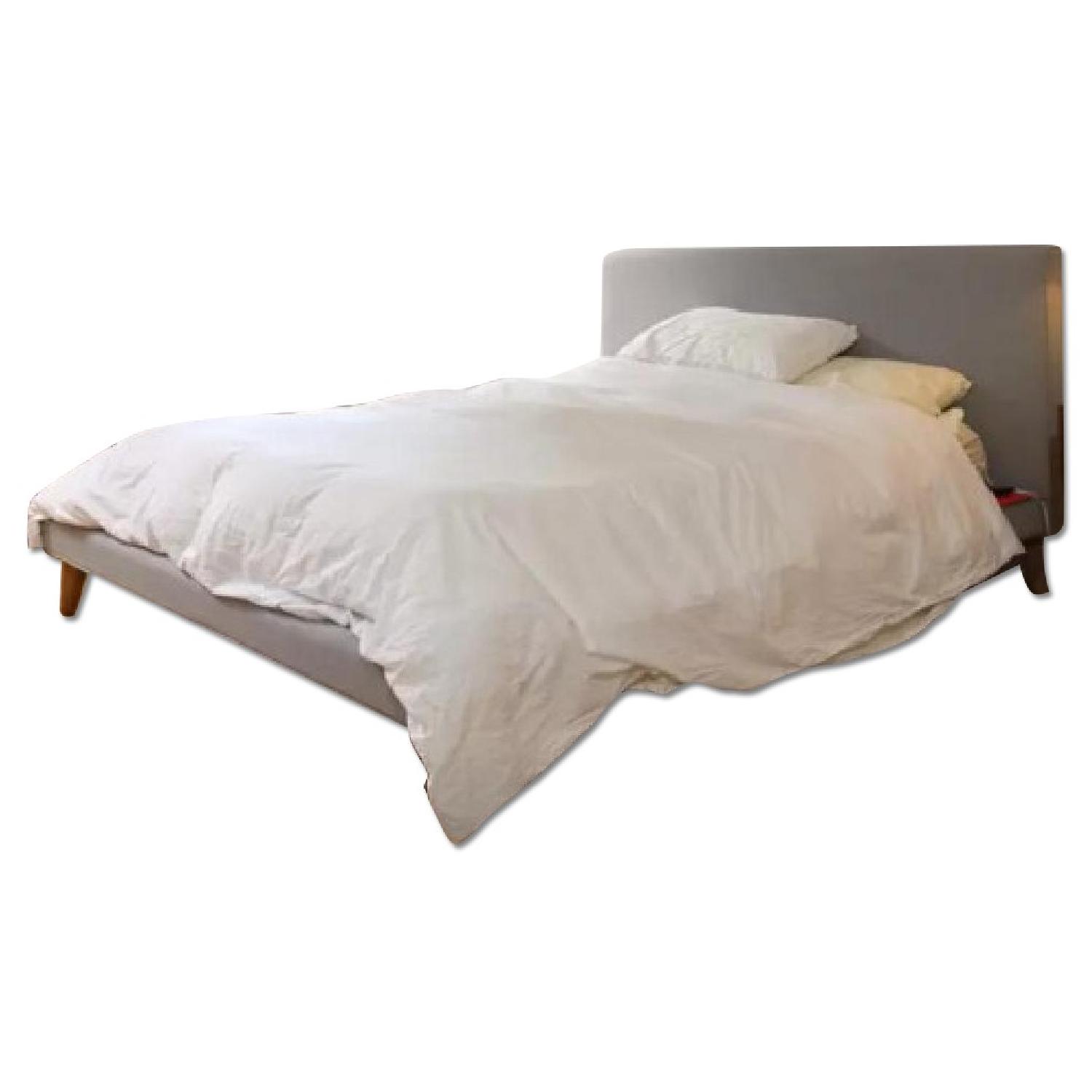 West Elm Mod Upholstered Queen Bed - image-0