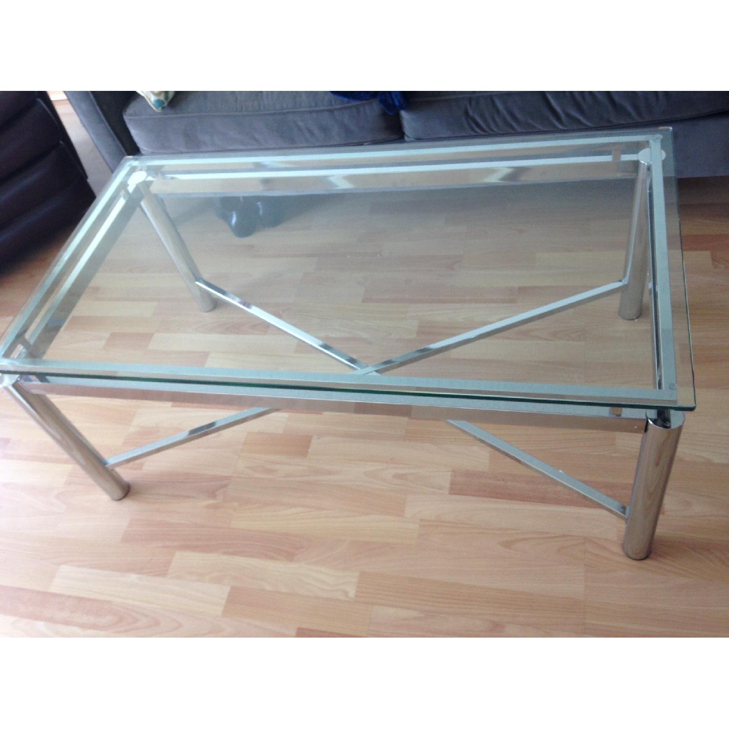 Glass Coffee Table + Side Table - image-1
