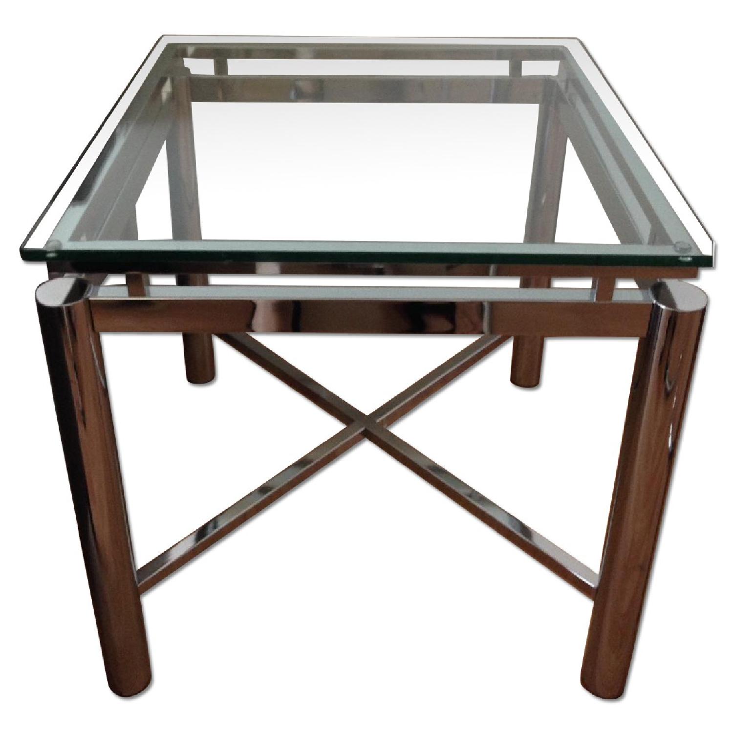 Glass Coffee Table + Side Table - image-4