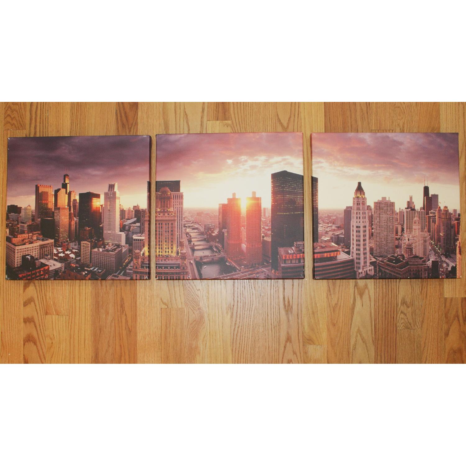 Chicago Skyline 3 Panel Canvas Art - image-1