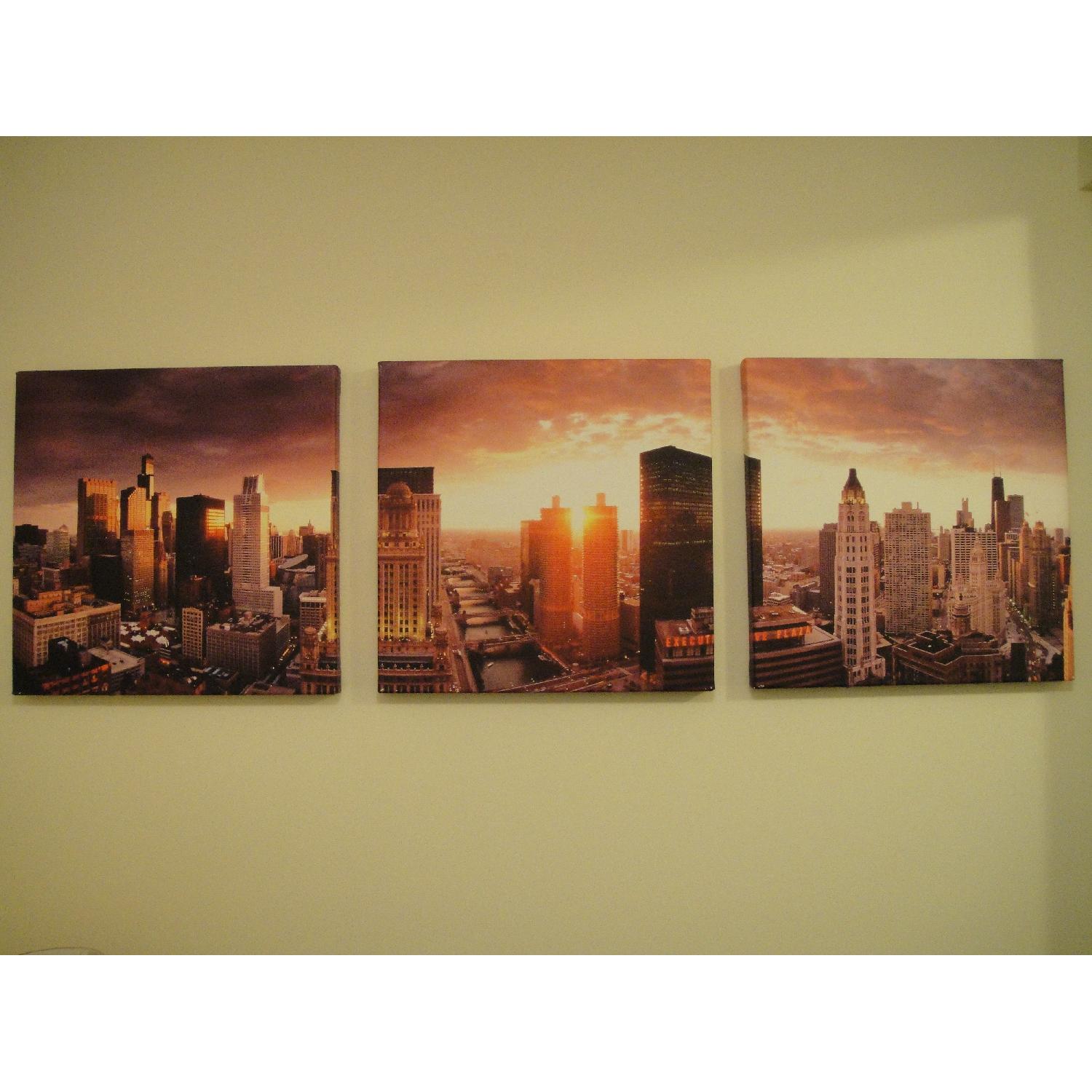 Chicago Skyline 3 Panel Canvas Art - image-12