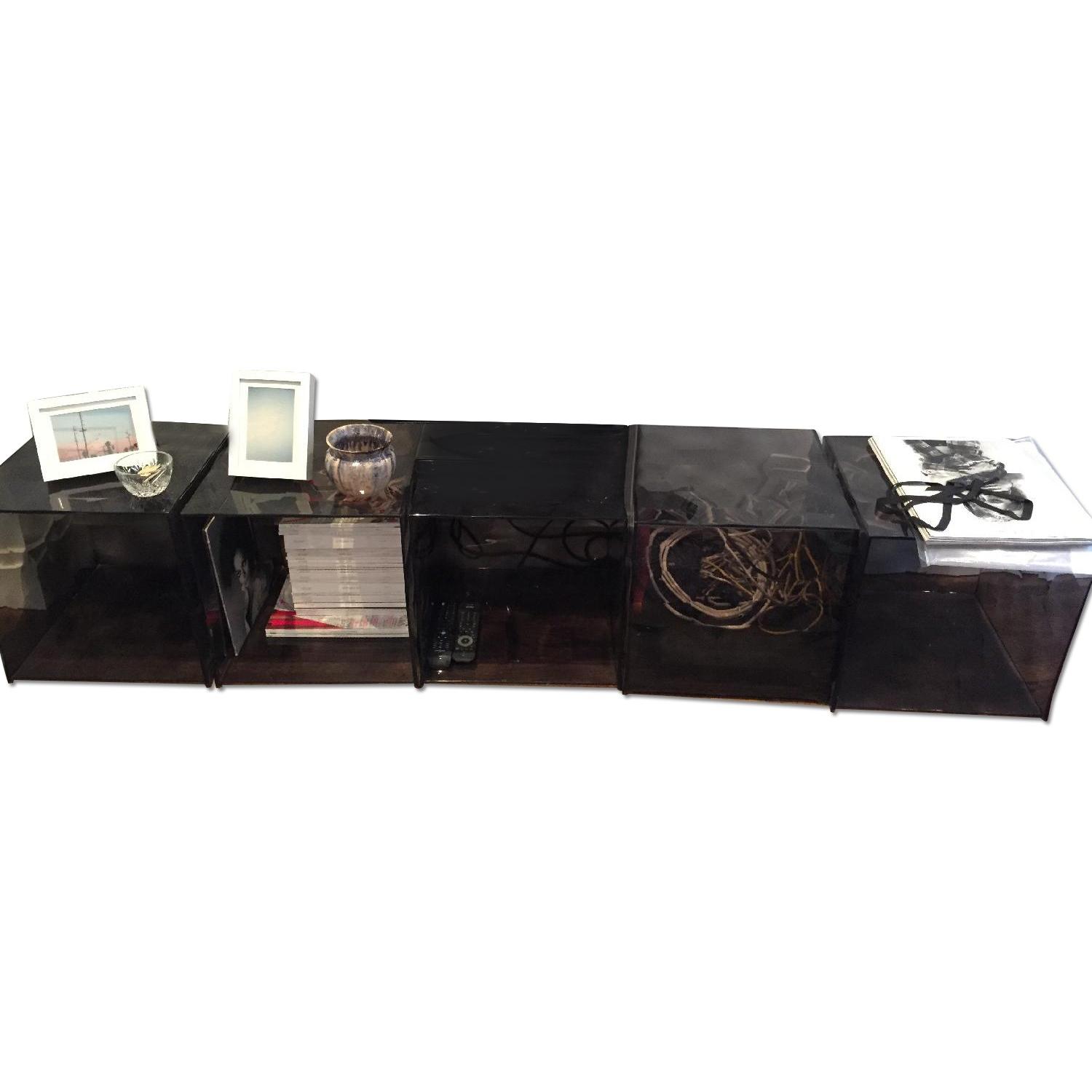 Kartell Optic Cubes in Transparent Smoke Color - Set of 6 - image-0