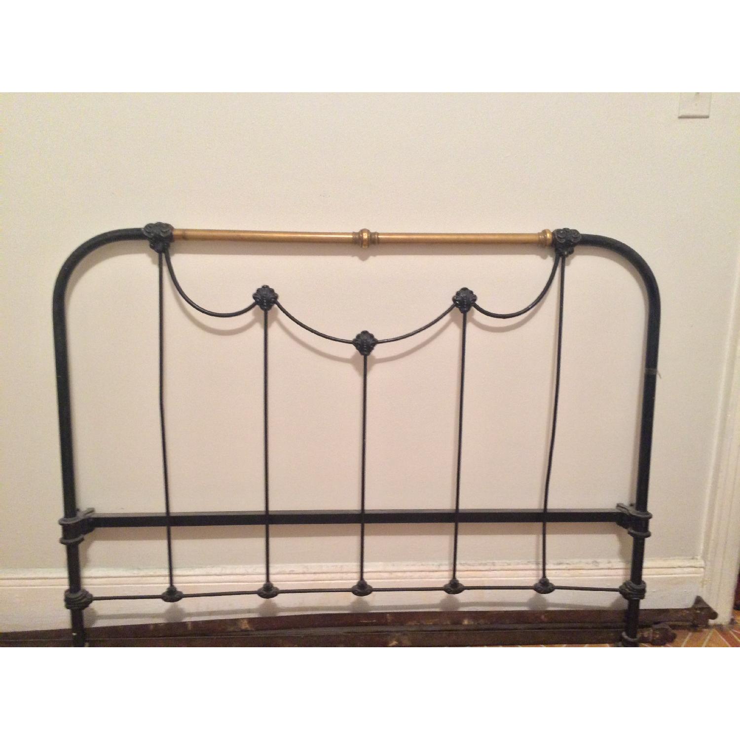 Antique Iron & Brass Bed Frame AptDeco
