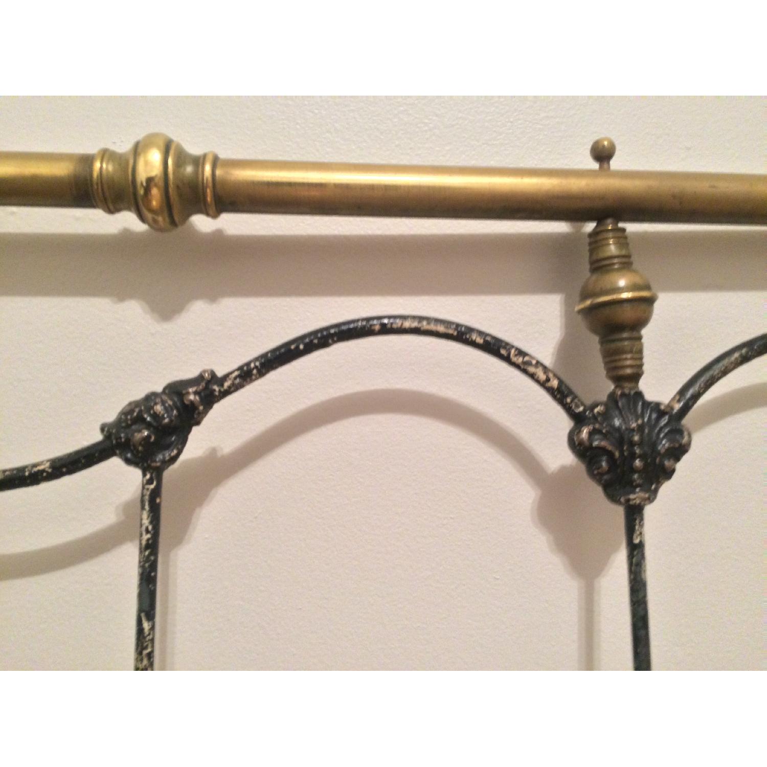 Antique Iron & Brass Bed Frame - image-5