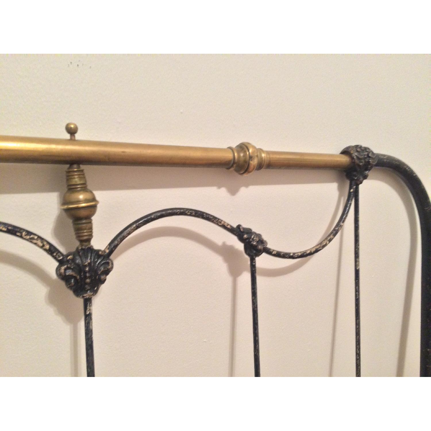Antique Iron & Brass Bed Frame - image-6