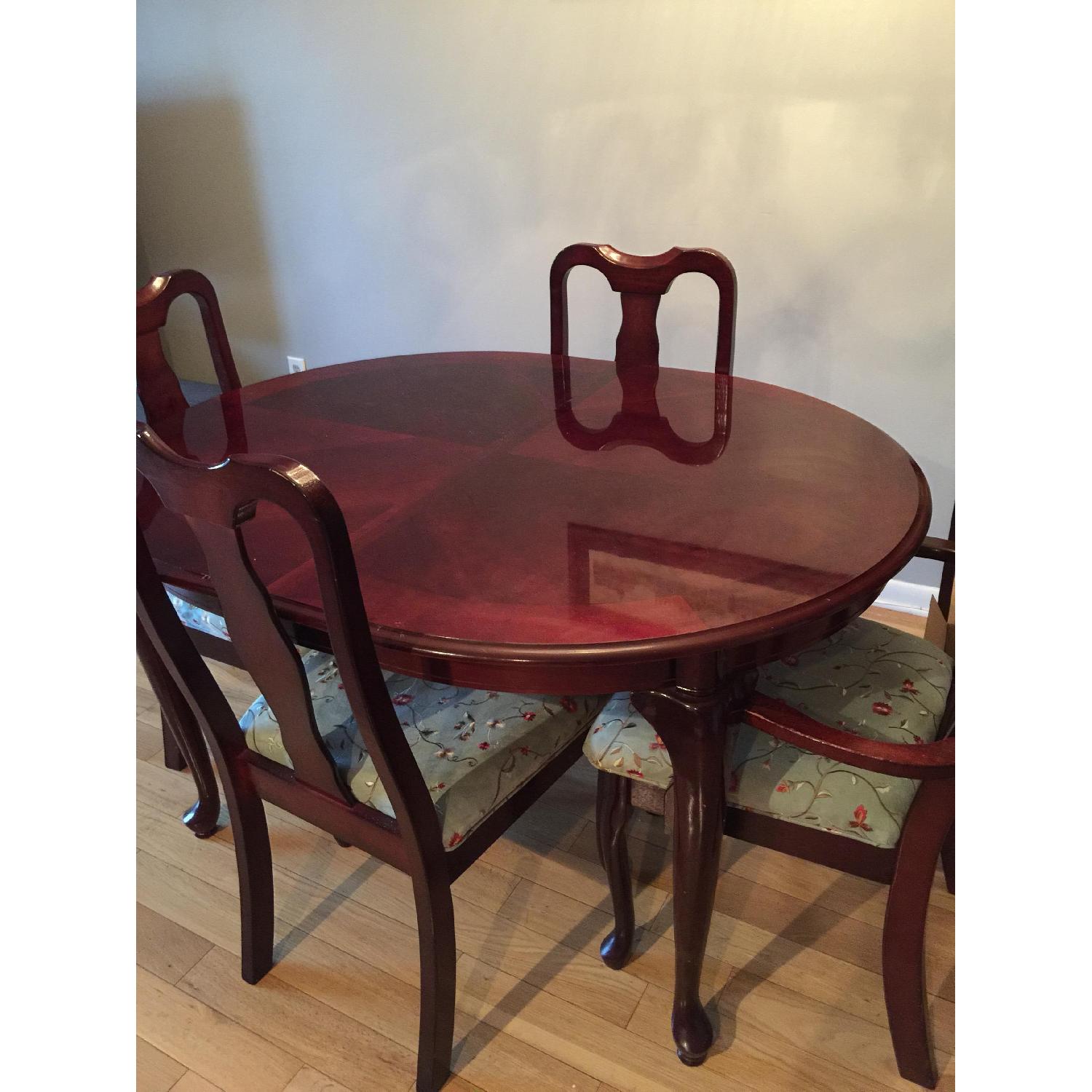 Expandable Dining Table w/ Upholstered 4 Chairs - image-1
