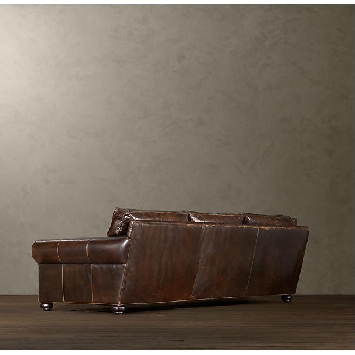 Restoration Hardware Leather Couch - image-2