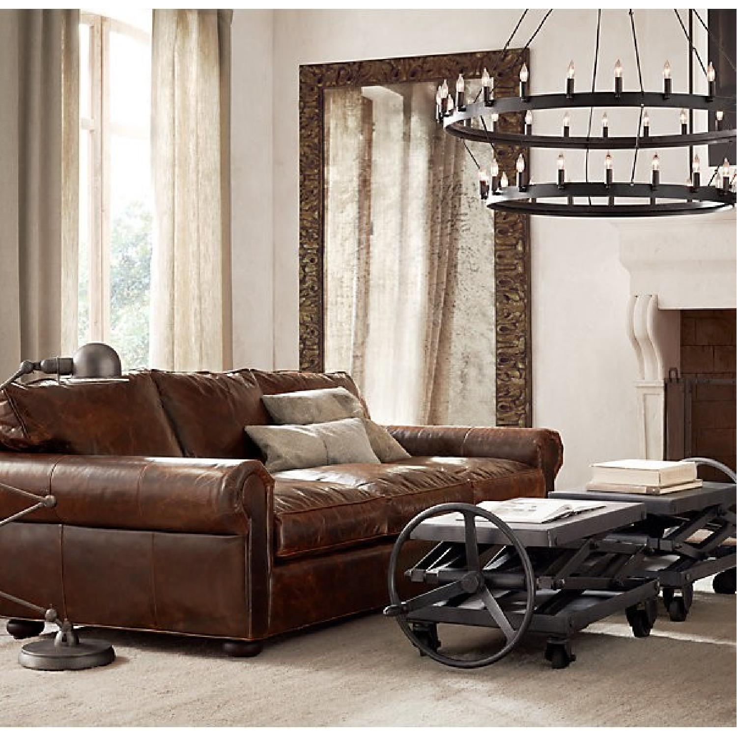 Restoration Hardware Leather Couch - image-4