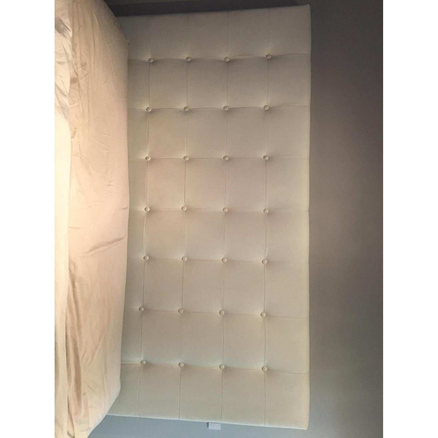 DG Casa White Leather Platform King Bed - image-1