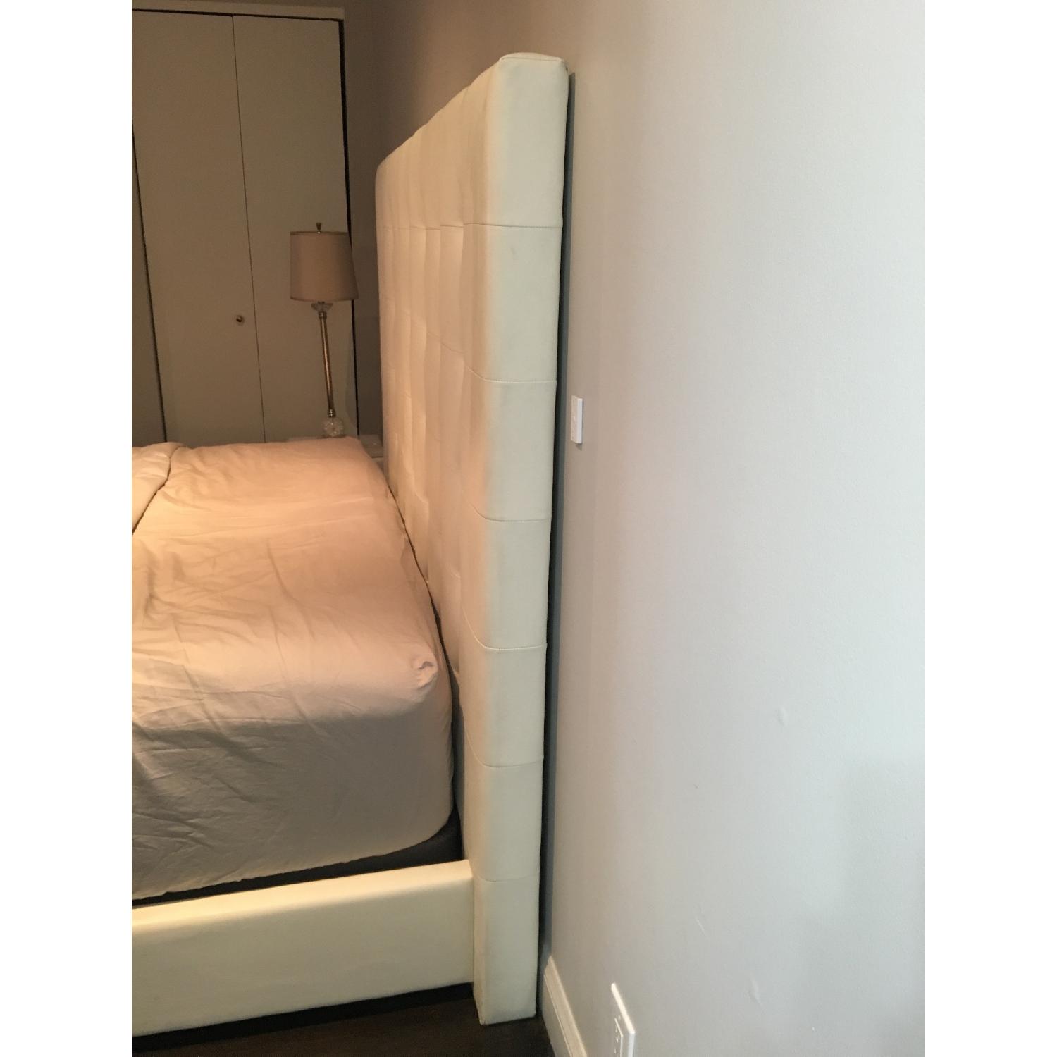 DG Casa White Leather Platform King Bed - image-2