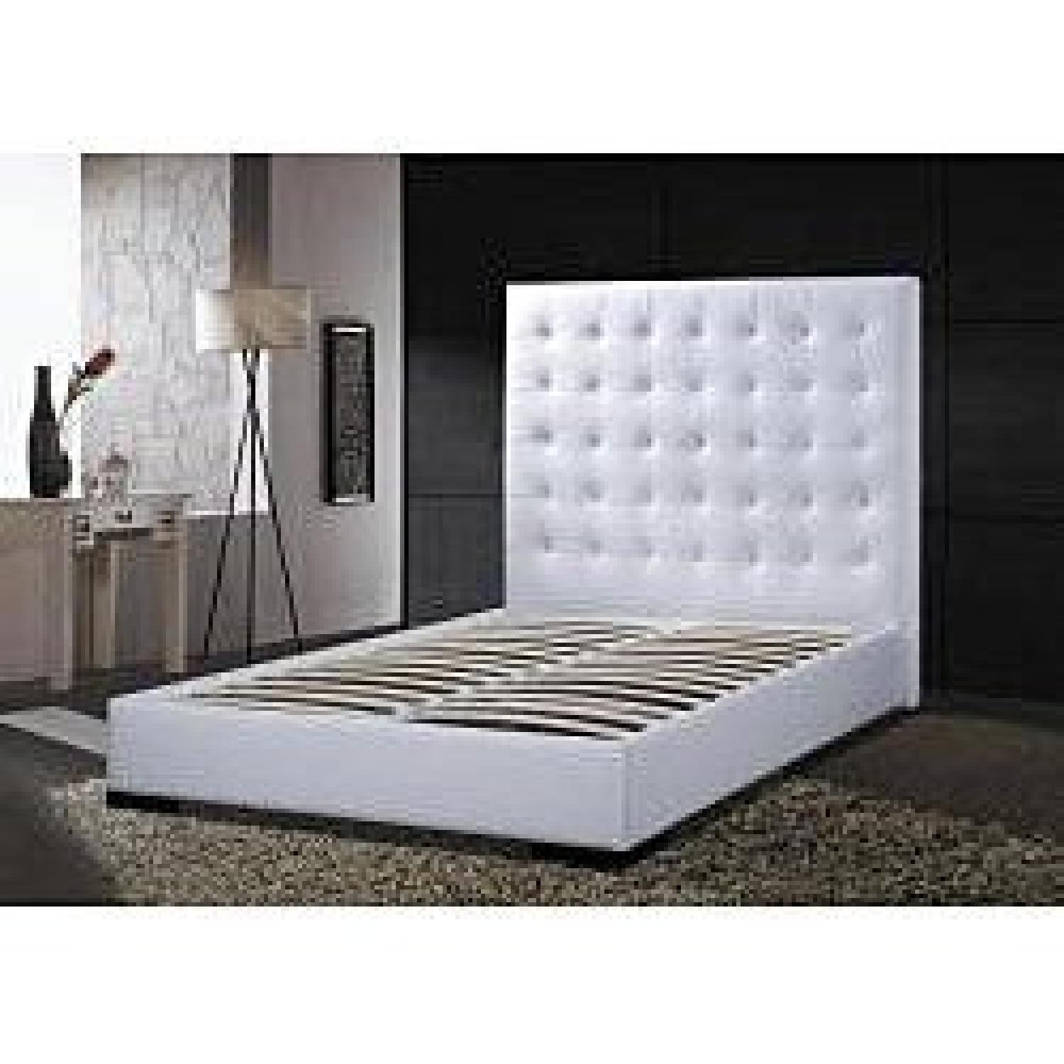 DG Casa White Leather Platform King Bed - image-4