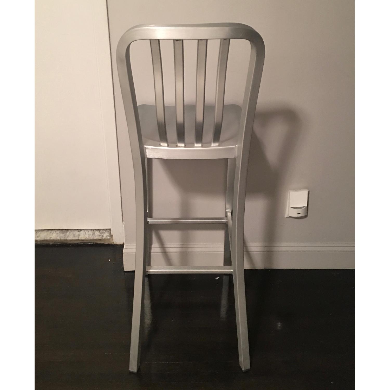 Crate & Barrel Silver Metallic Bar Stools - 2 Available - image-2