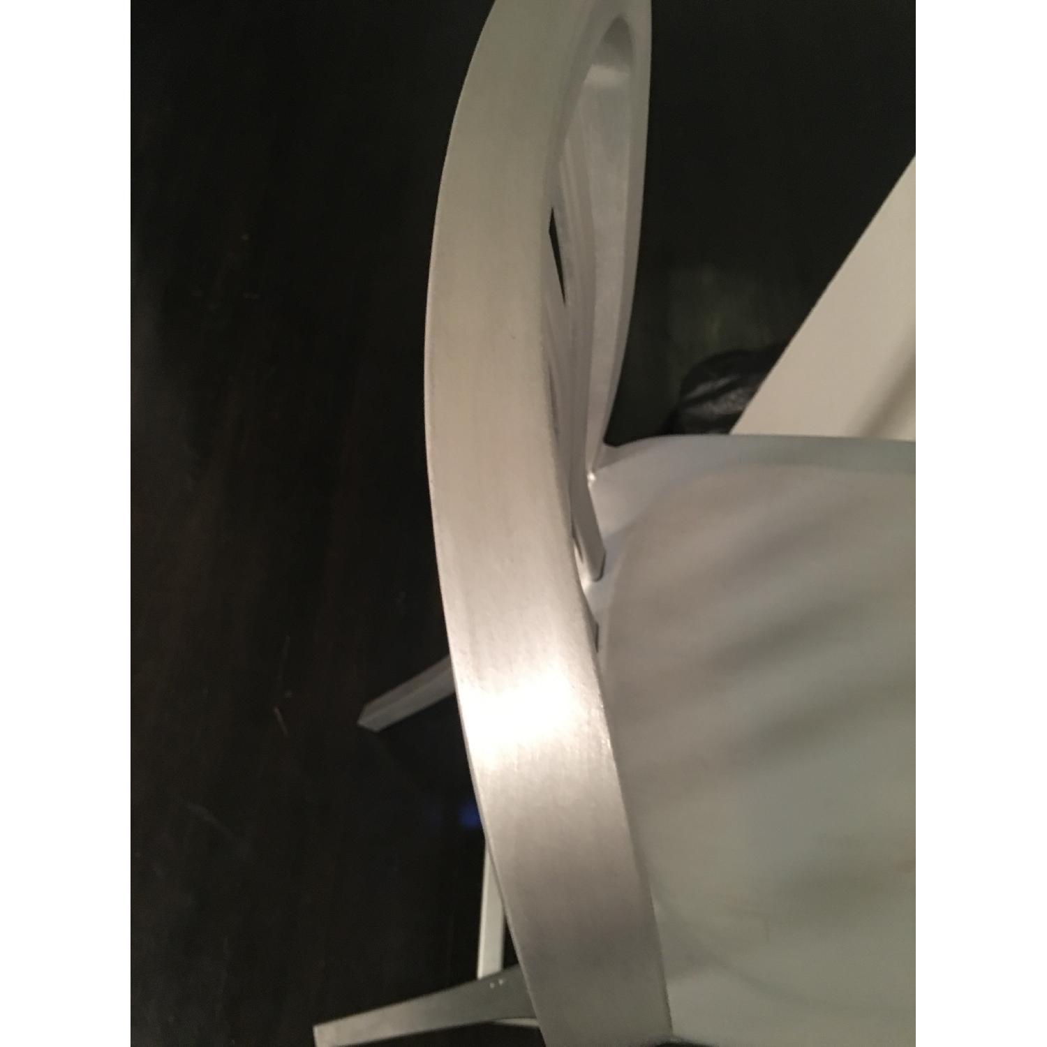 Crate & Barrel Silver Metallic Bar Stools - 2 Available - image-3