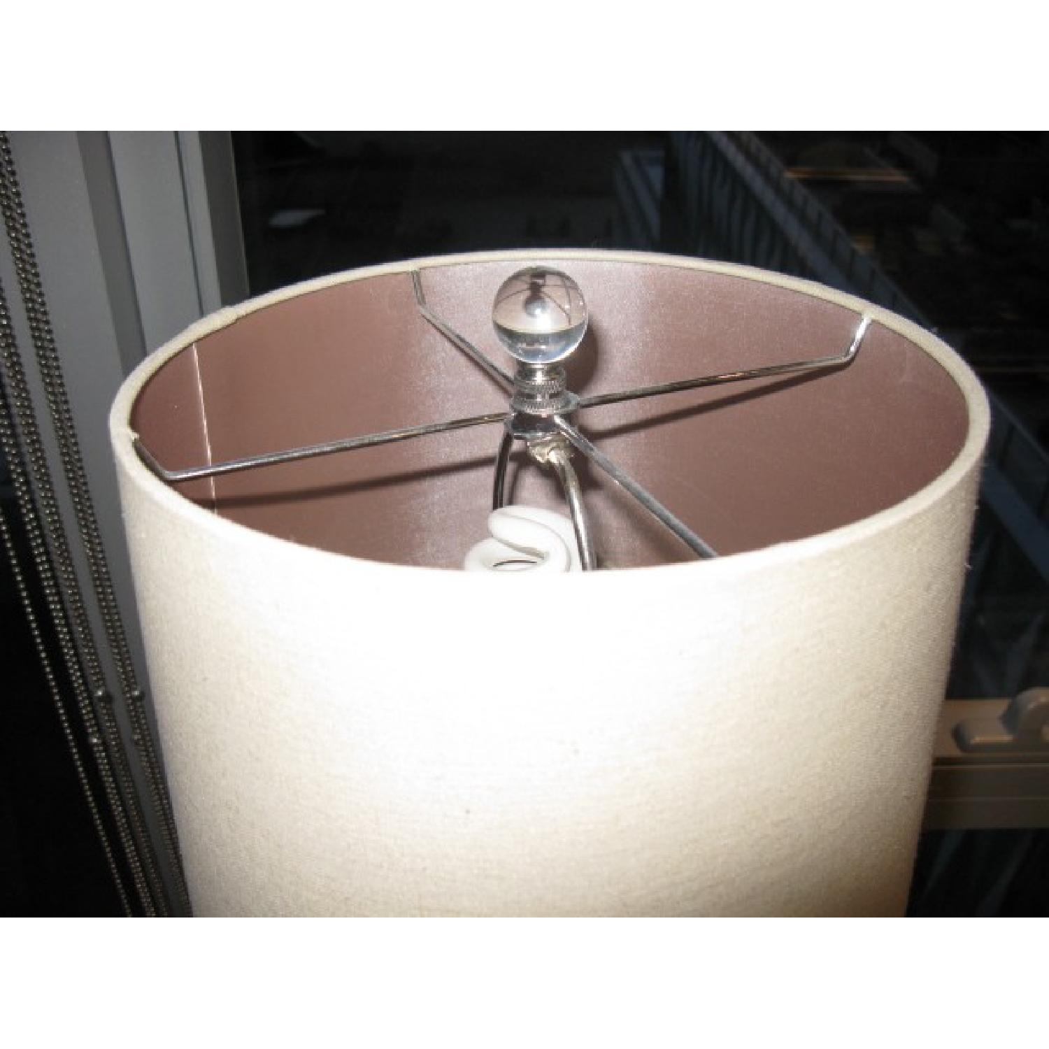 Lamp w/ Glass Spheres Base & Linen Shade - image-8