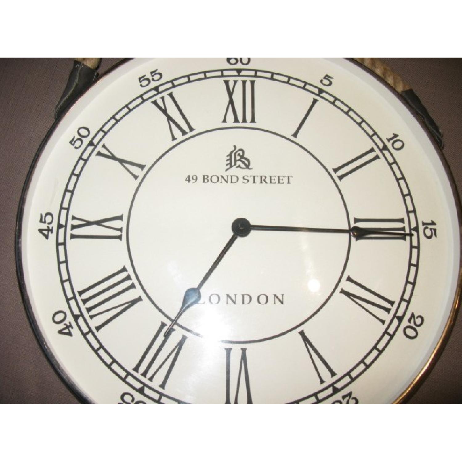 HomeGoods Oversized Hanging Clock w/ Rope/Leather Detail - image-2
