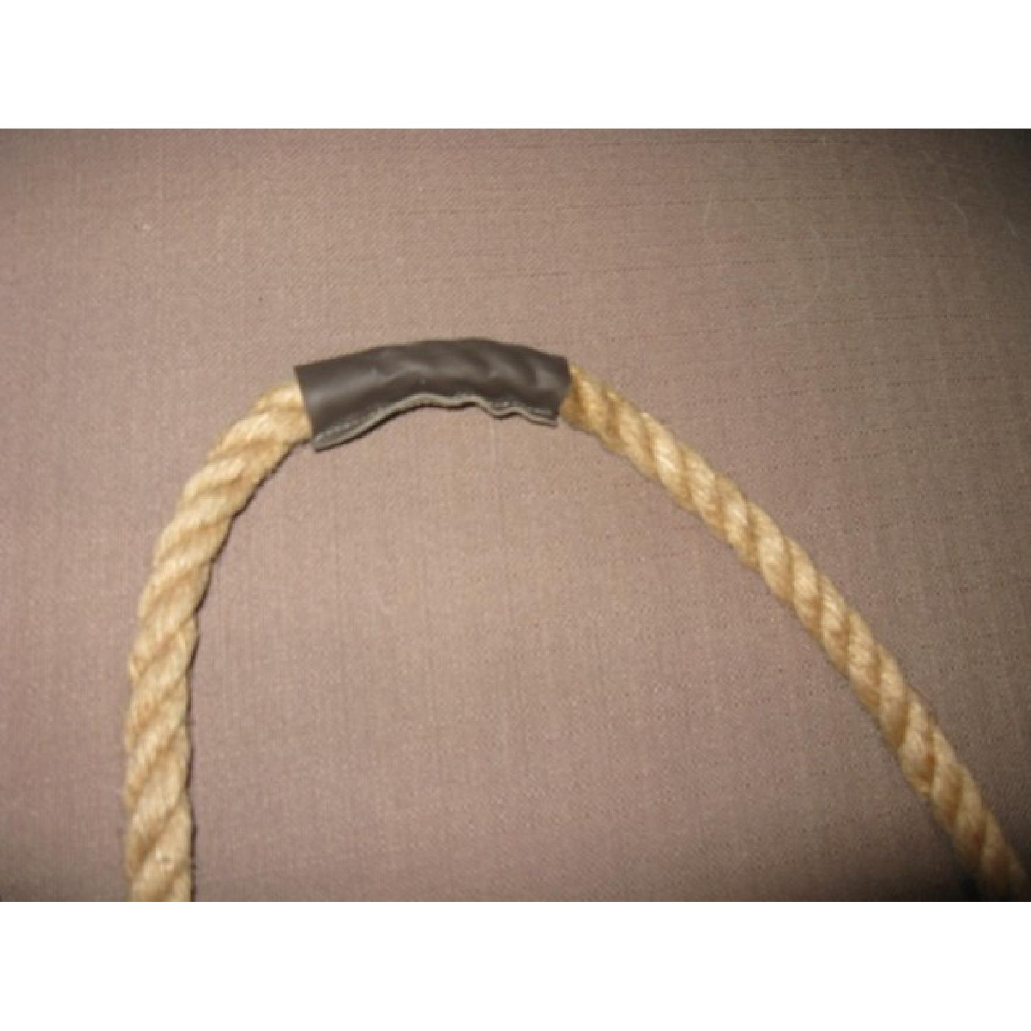 HomeGoods Oversized Hanging Clock w/ Rope/Leather Detail - image-4