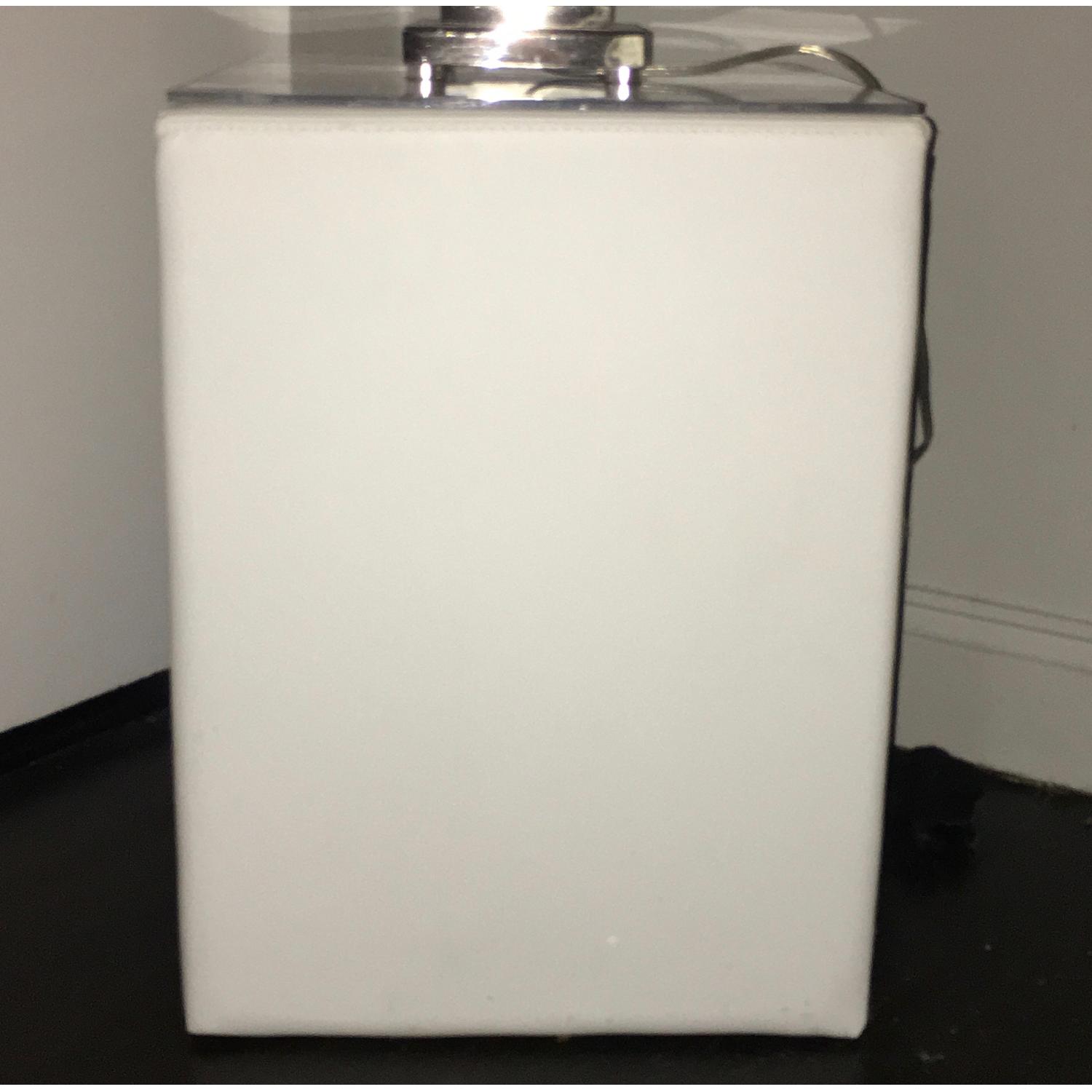 White Leather Nightstands - 2 Available - image-2