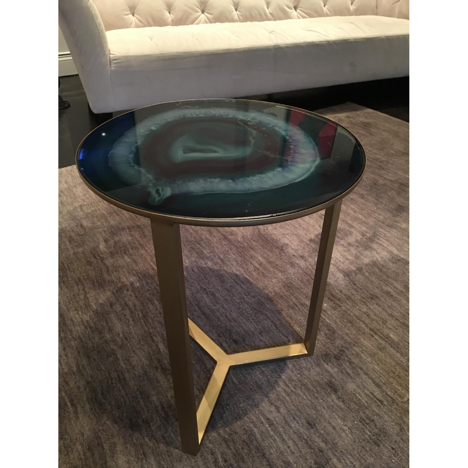 World Market Quartz Circular Side Table - image-1