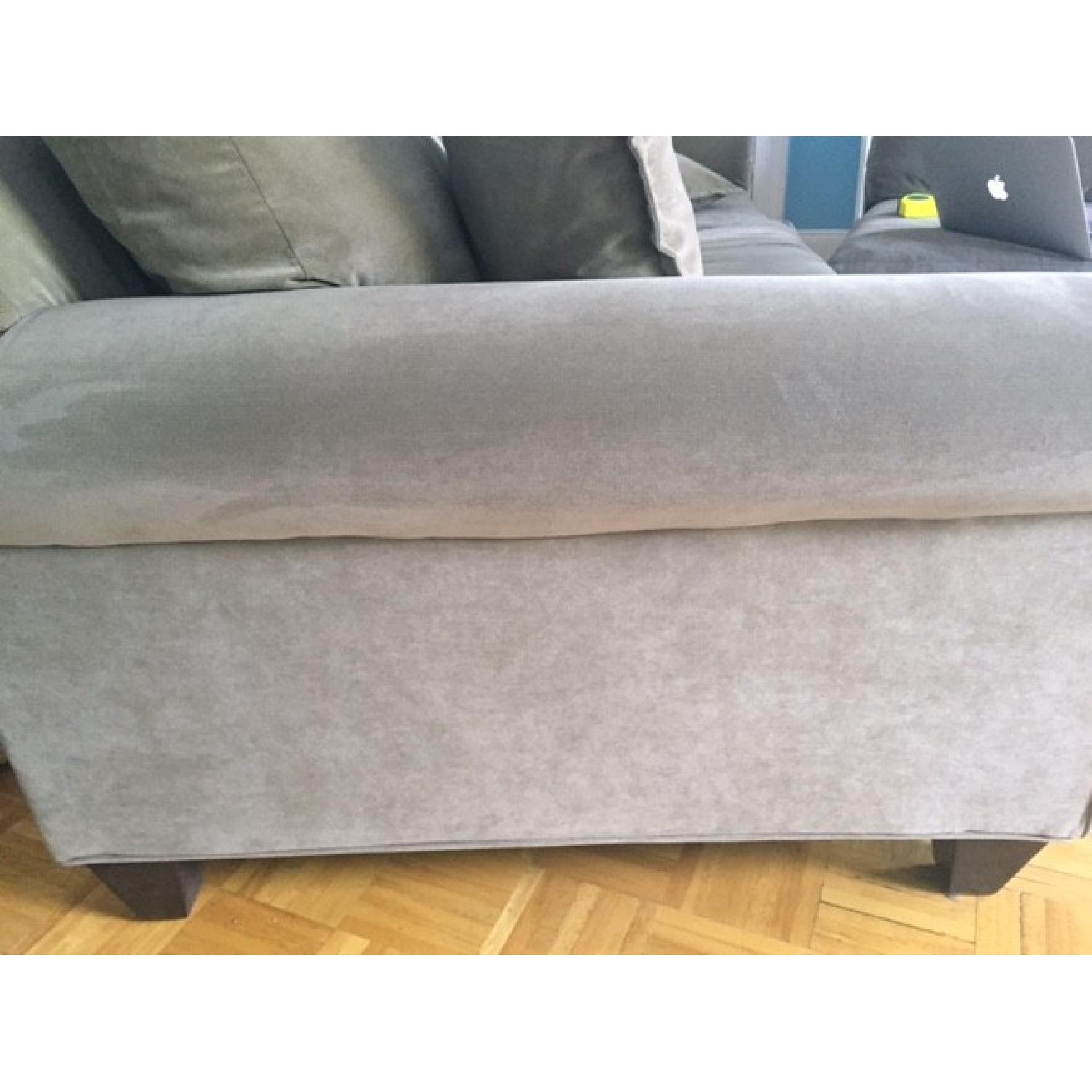 American Signature Furniture Light Sage Green 2-Piece L-Shaped Sectional Sofa - image-3