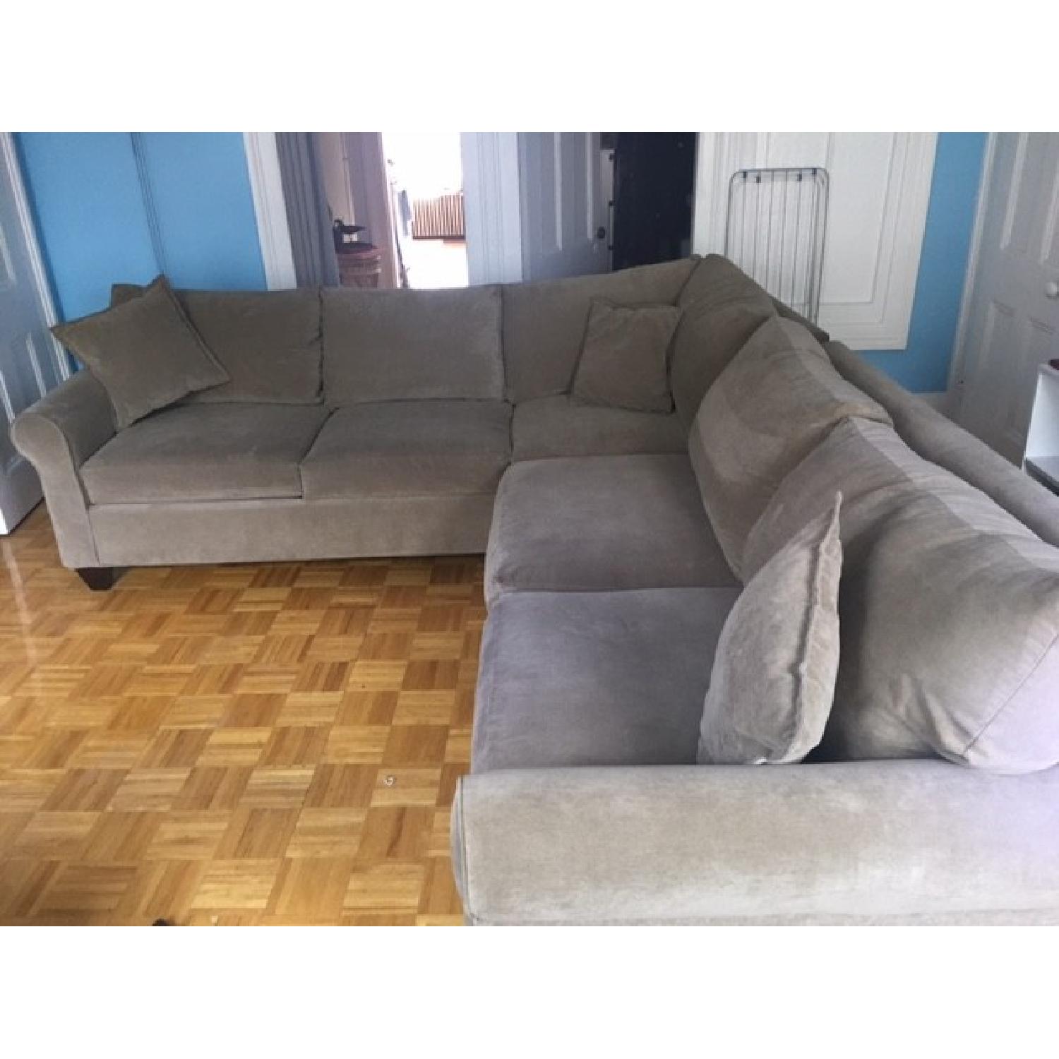 American Signature Furniture Light Sage Green 2-Piece L-Shaped Sectional Sofa - image-7