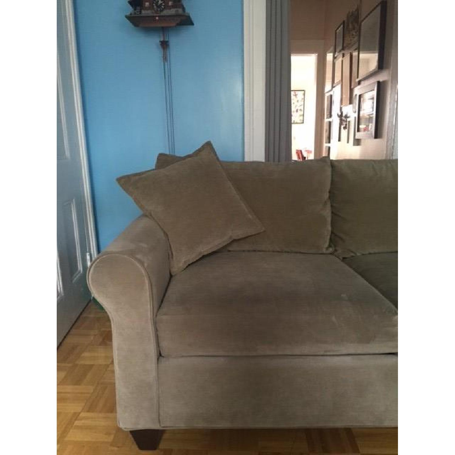 American Signature Furniture Light Sage Green 2-Piece L-Shaped Sectional Sofa - image-8