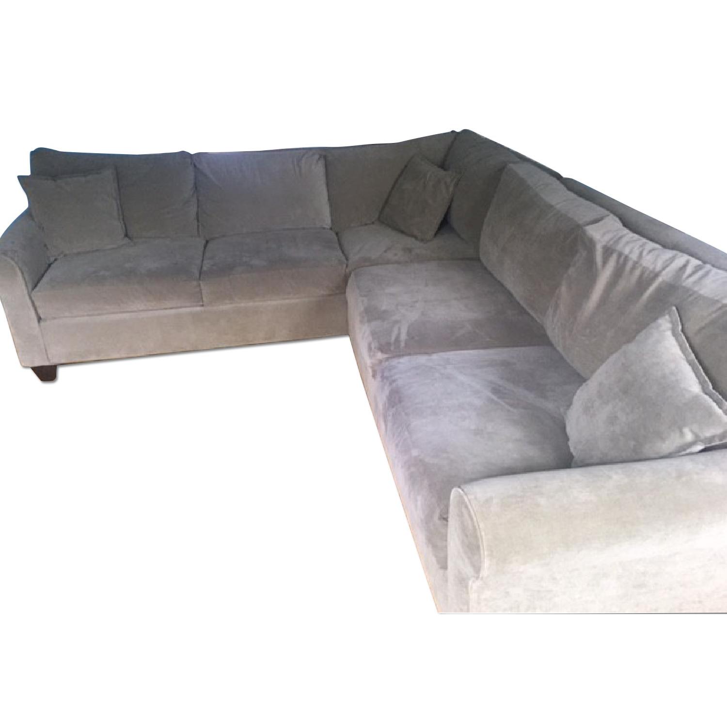 American Signature Furniture Light Sage Green 2-Piece L-Shaped Sectional Sofa - image-0