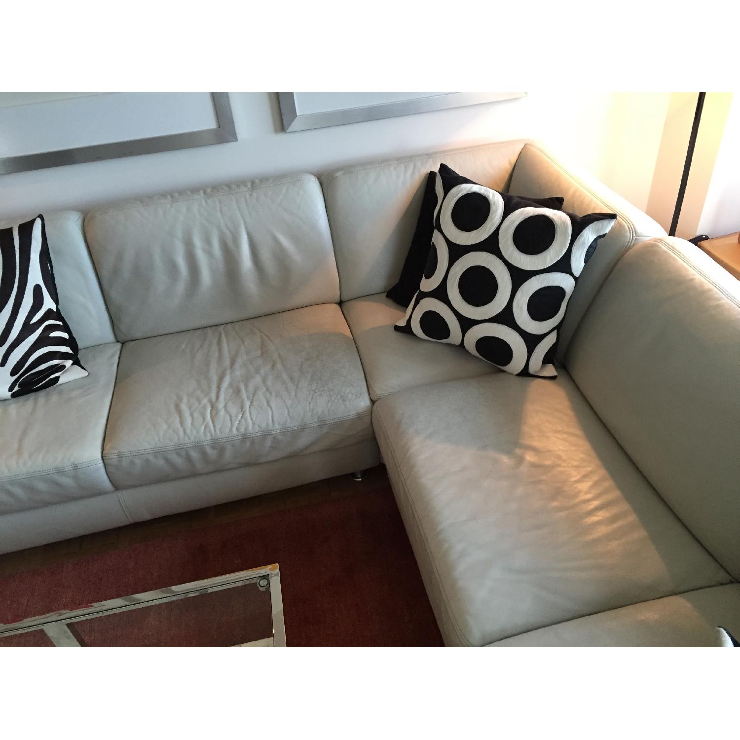 W Schillig Leather Sectional Sofa w/ Ottoman - image-5