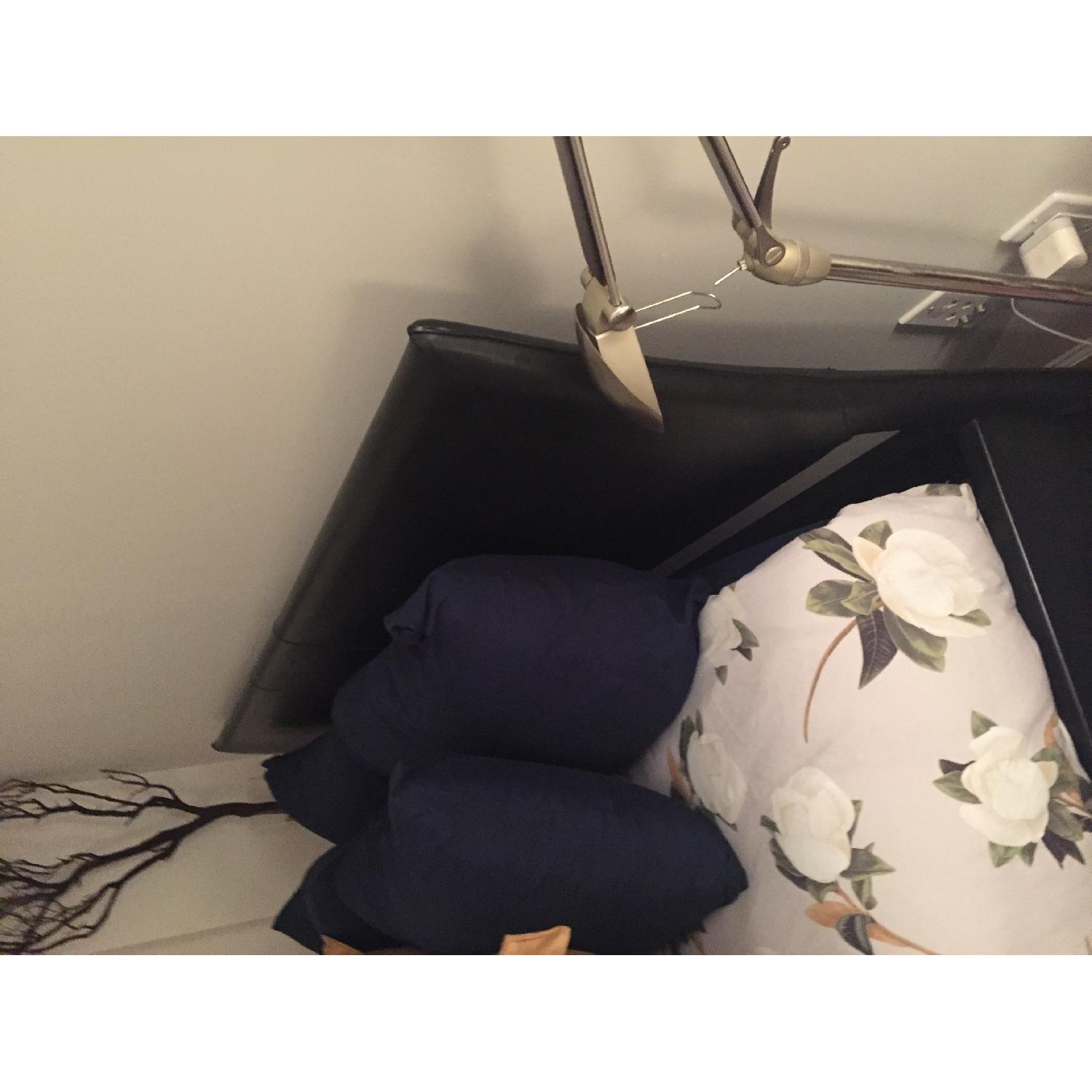 Crate & Barrel King Size Leather Bed - image-2