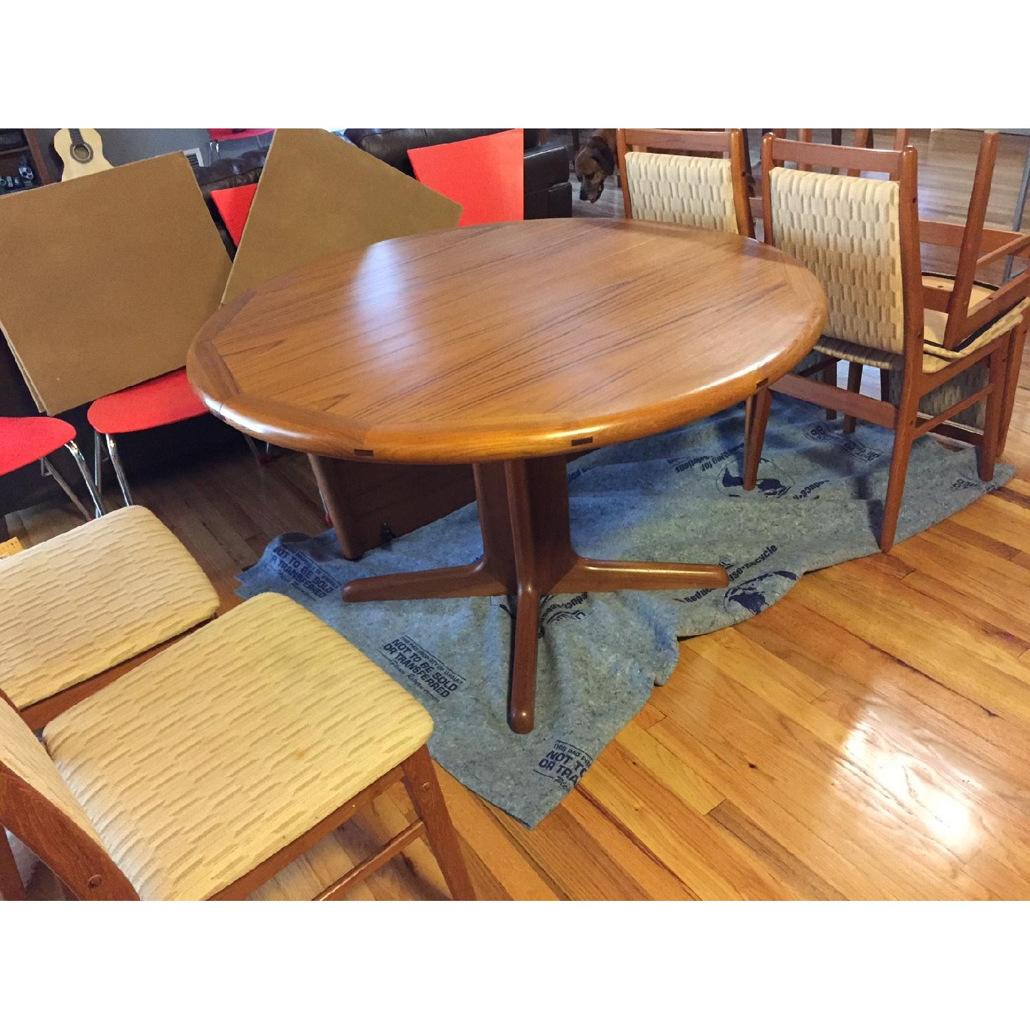 Mid-Century Modern Solid Wood Round Dining Table - image-1