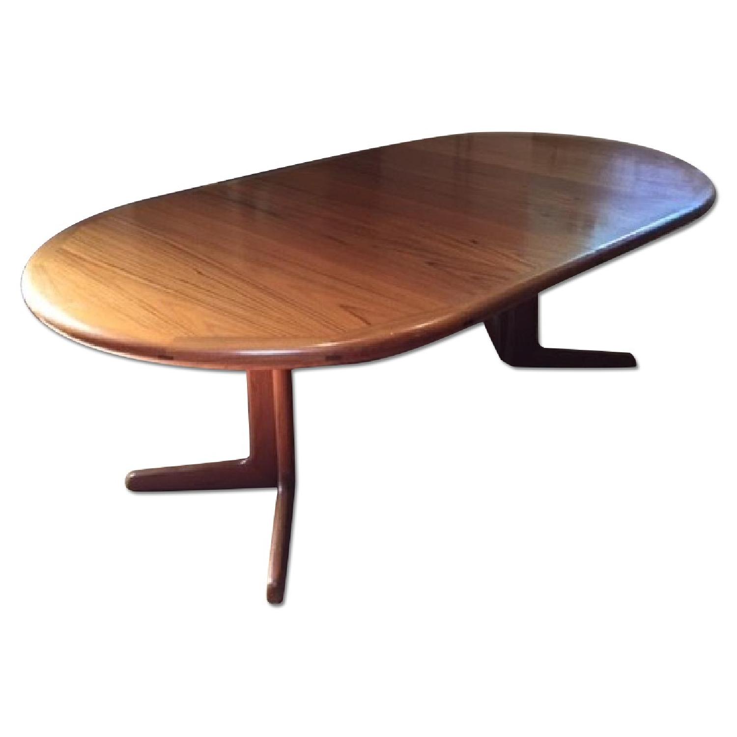 Mid-Century Modern Solid Wood Round Dining Table - image-0