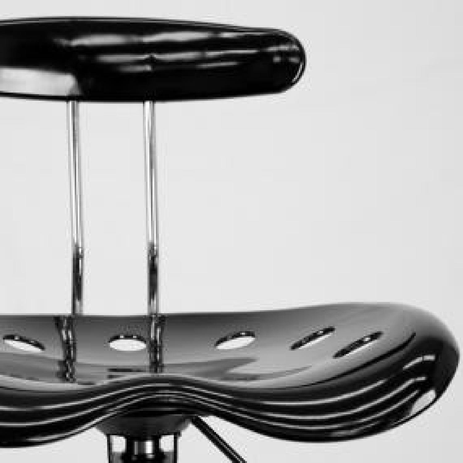 Flash Furniture Black & Chrome Drafting Stool w/ Tractor Seat - image-6